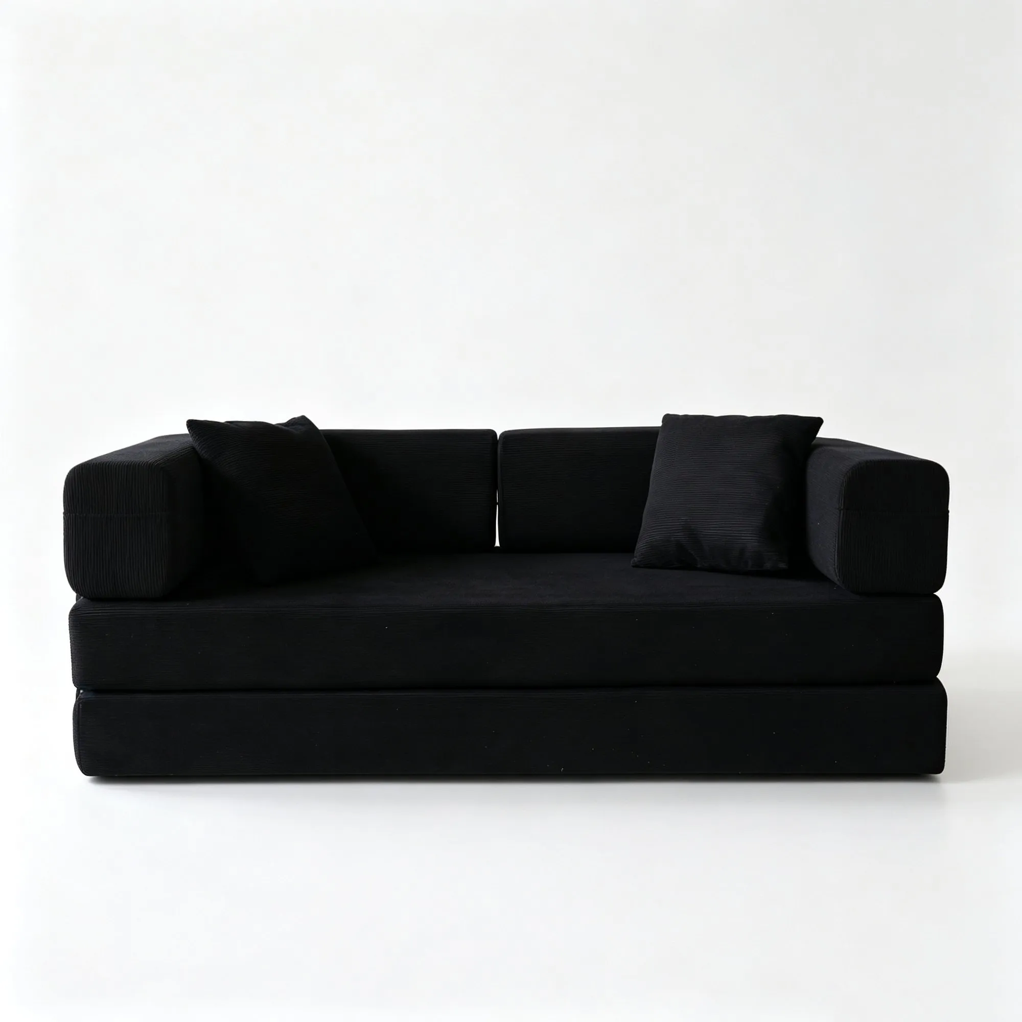 Double Corduroy Compression Sofa Bed, Convertible Floor Sofa