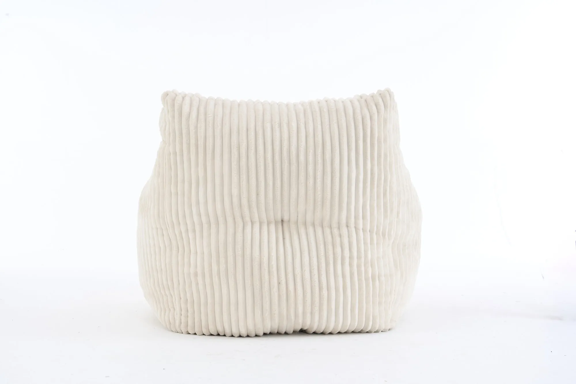 010-Soft Fluffy Corduroy Fabric Bean Bag Chair Filled With Memory Sponge,Beige