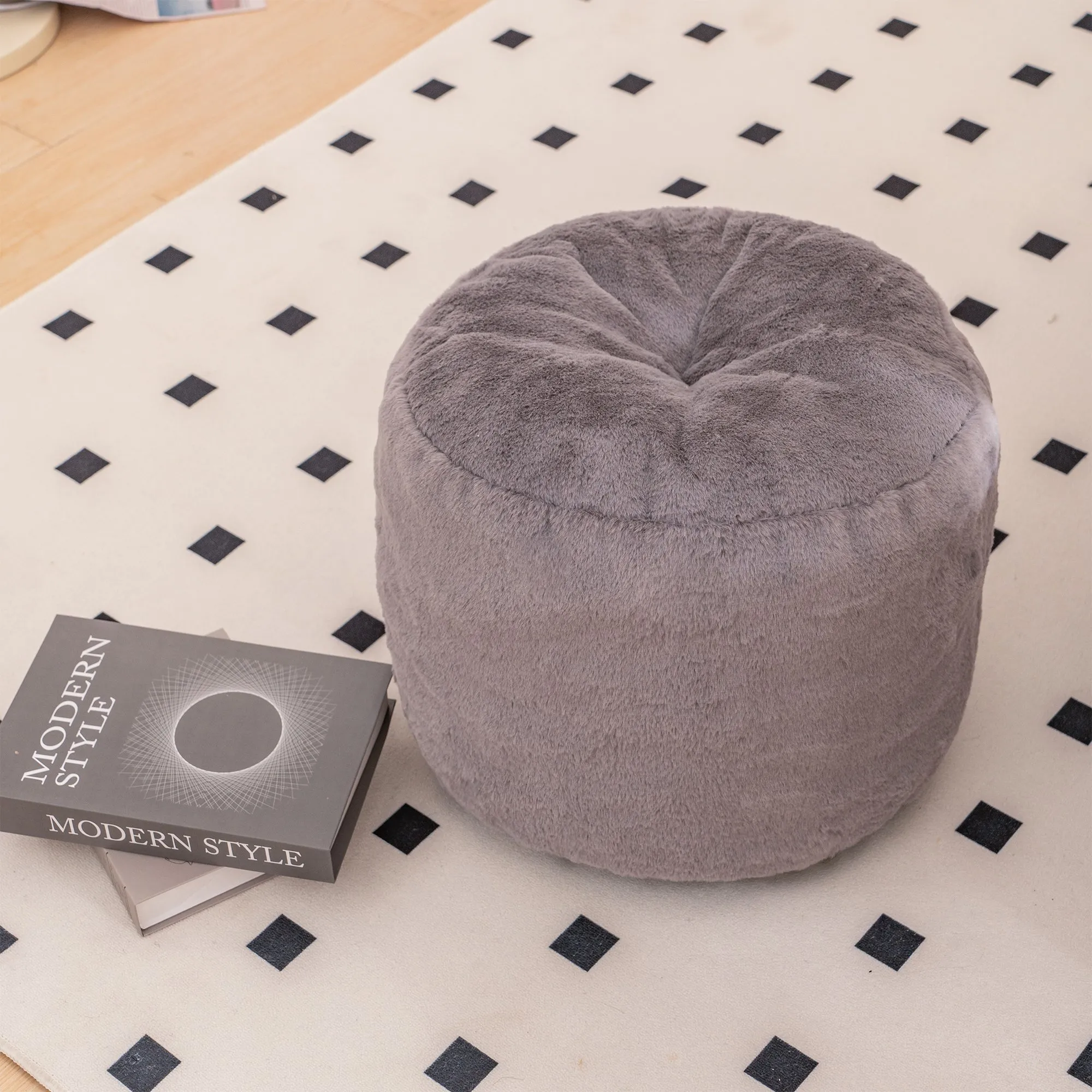 Giant Faux Fur Bean Bag Couch for Adults and Kids