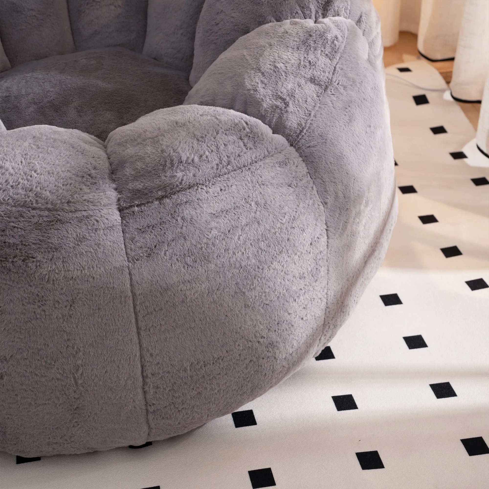 Giant Faux Fur Bean Bag Couch for Adults and Kids