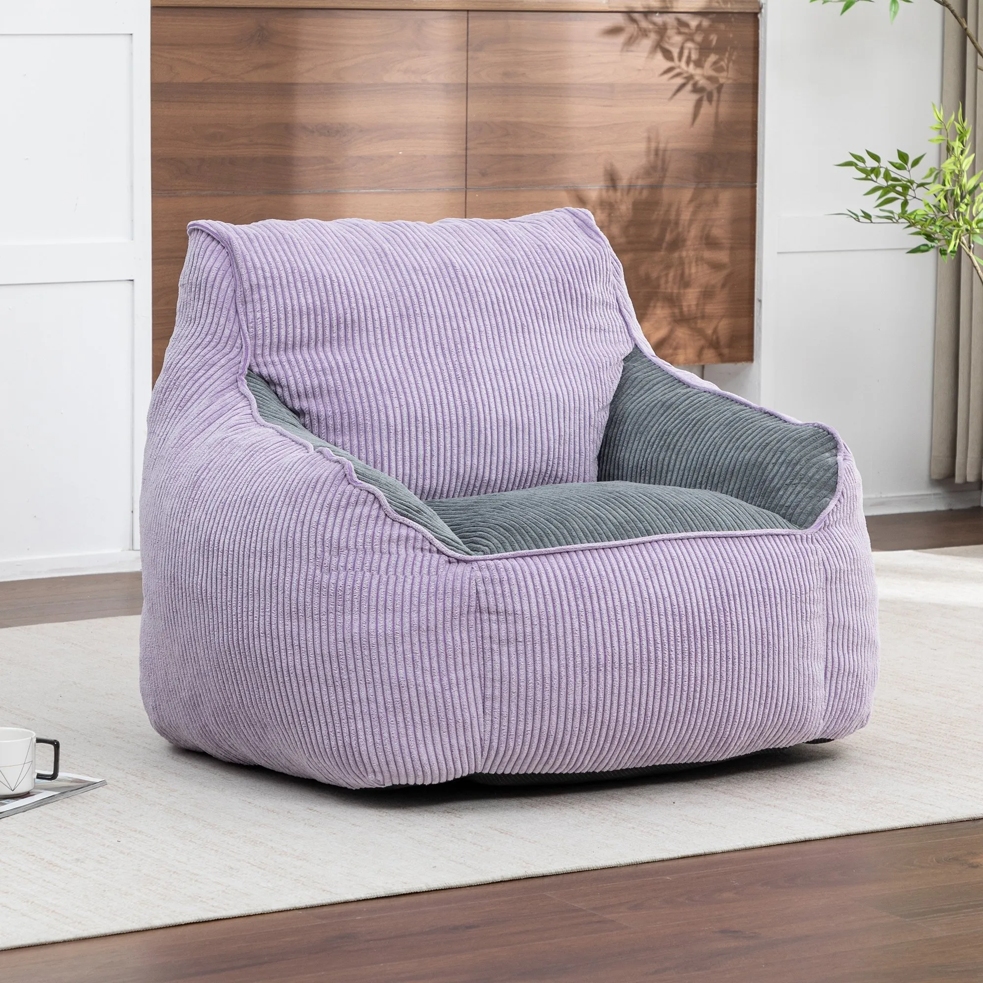 Giant Corduroy Bean Bag Sofa for Adults and Teens, Comfy Large