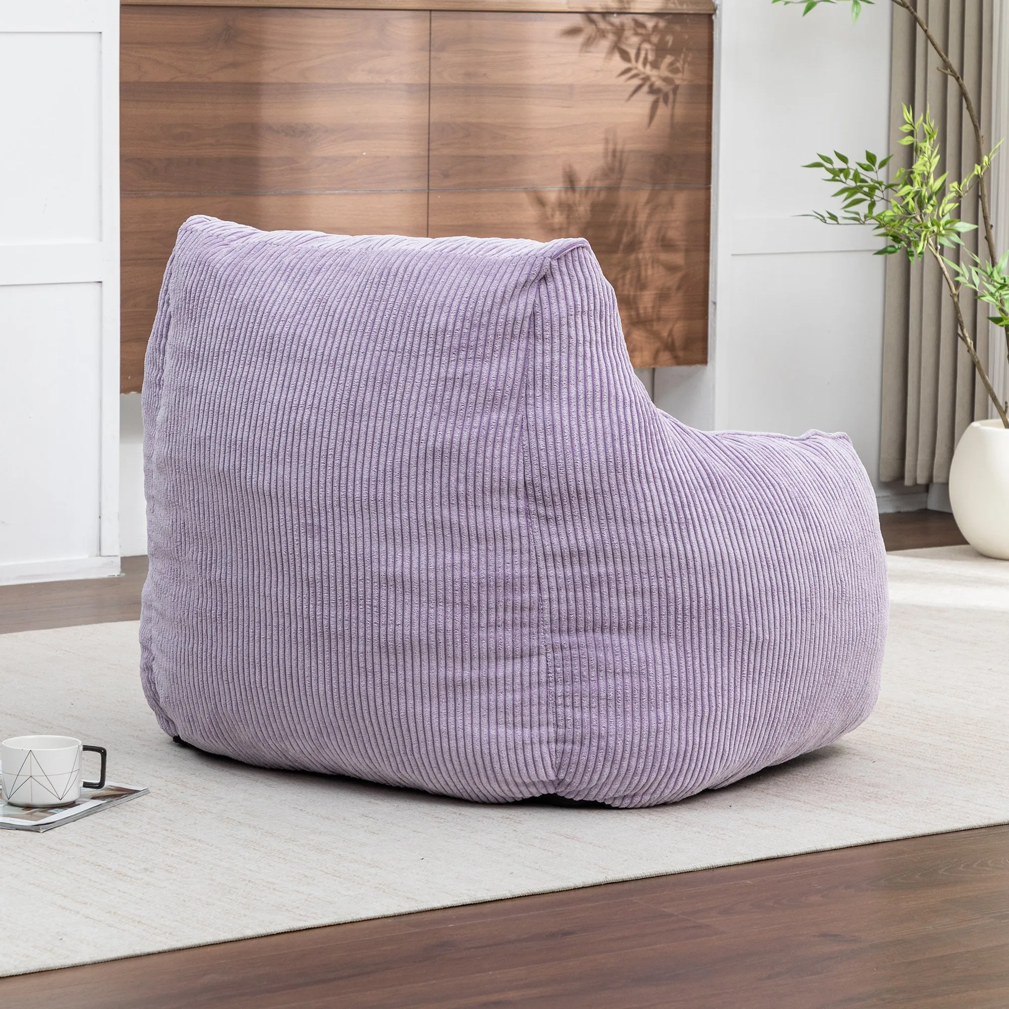 Giant Corduroy Bean Bag Sofa for Adults and Teens, Comfy Large