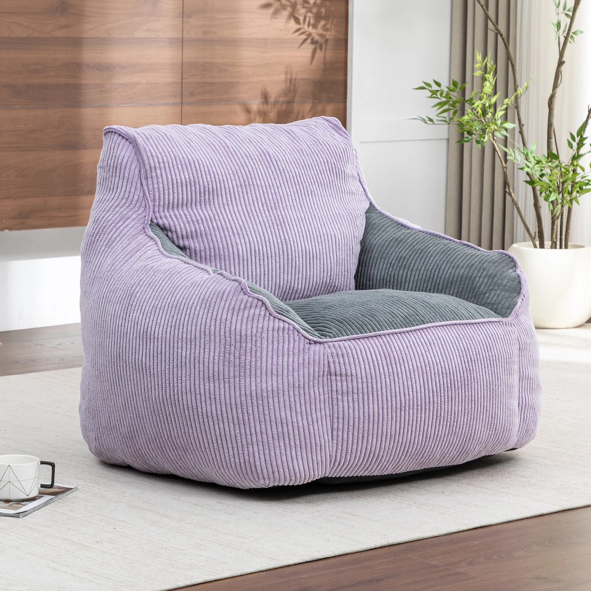 Giant Corduroy Bean Bag Sofa for Adults and Teens, Comfy Large
