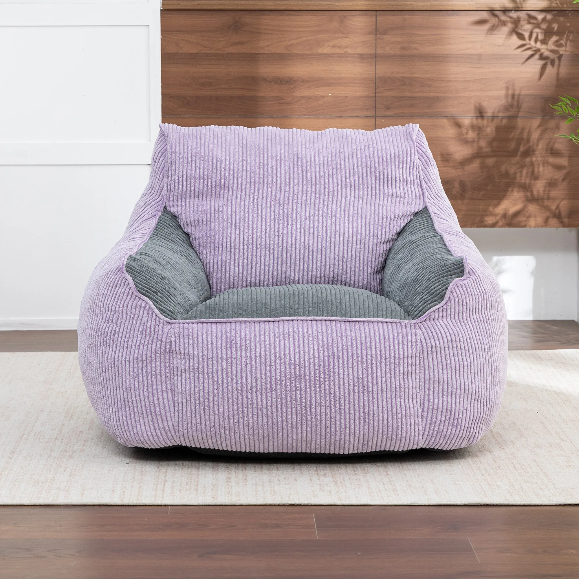 Giant Corduroy Bean Bag Sofa for Adults and Teens, Comfy Large