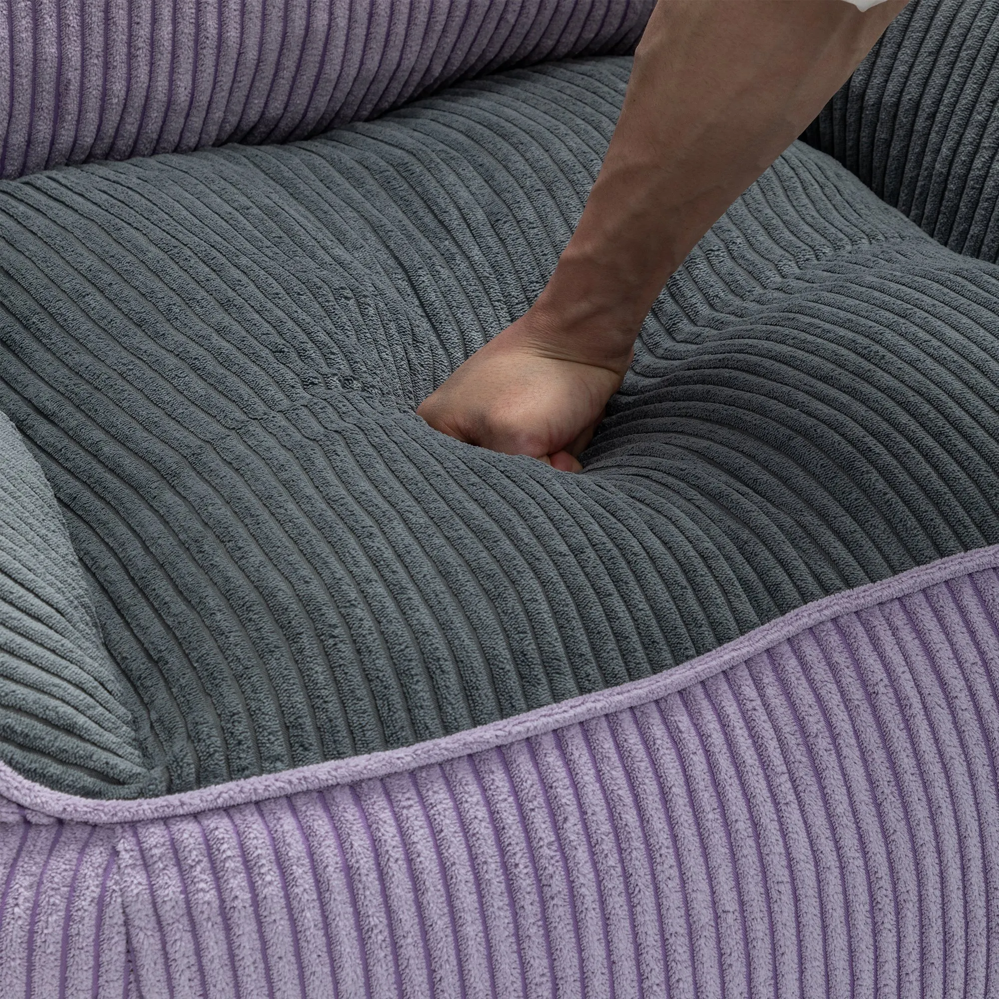 Giant Corduroy Bean Bag Sofa for Adults and Teens, Comfy Large