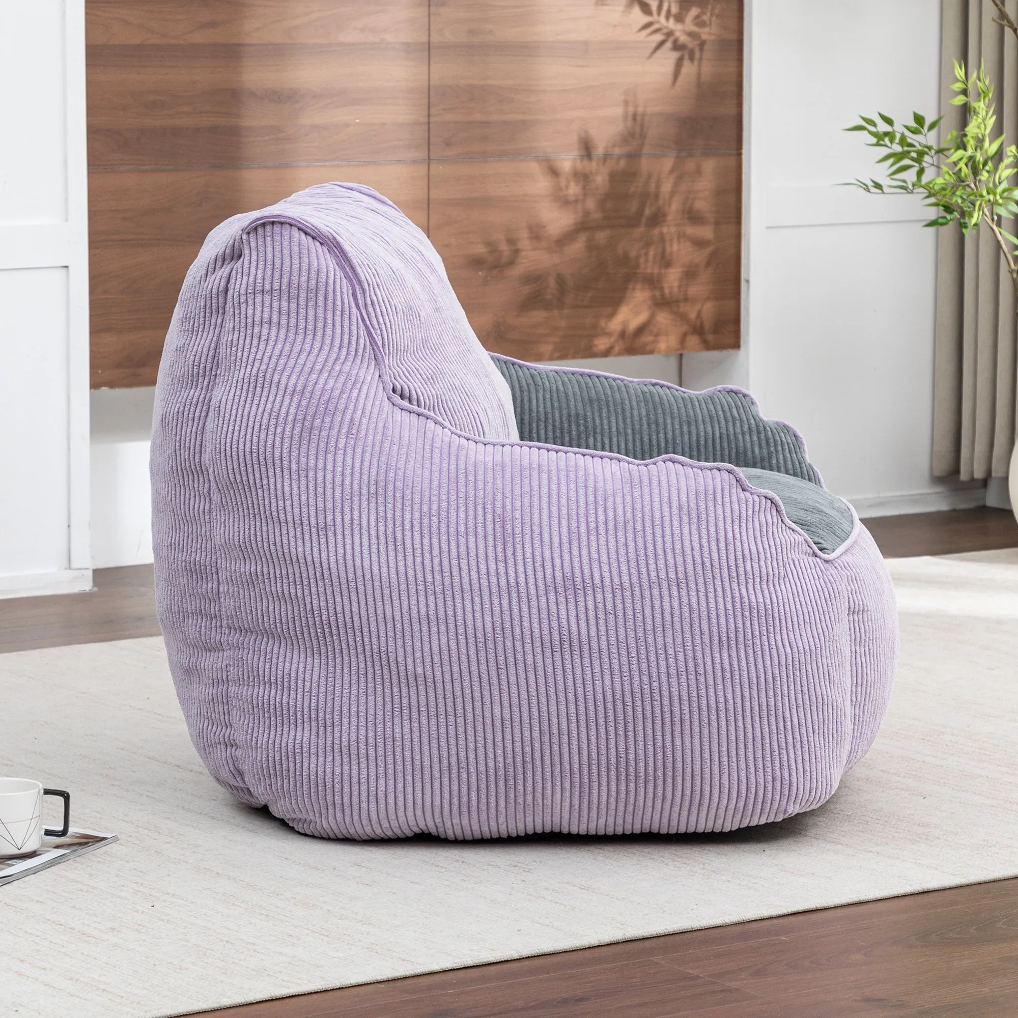 Giant Corduroy Bean Bag Sofa for Adults and Teens, Comfy Large