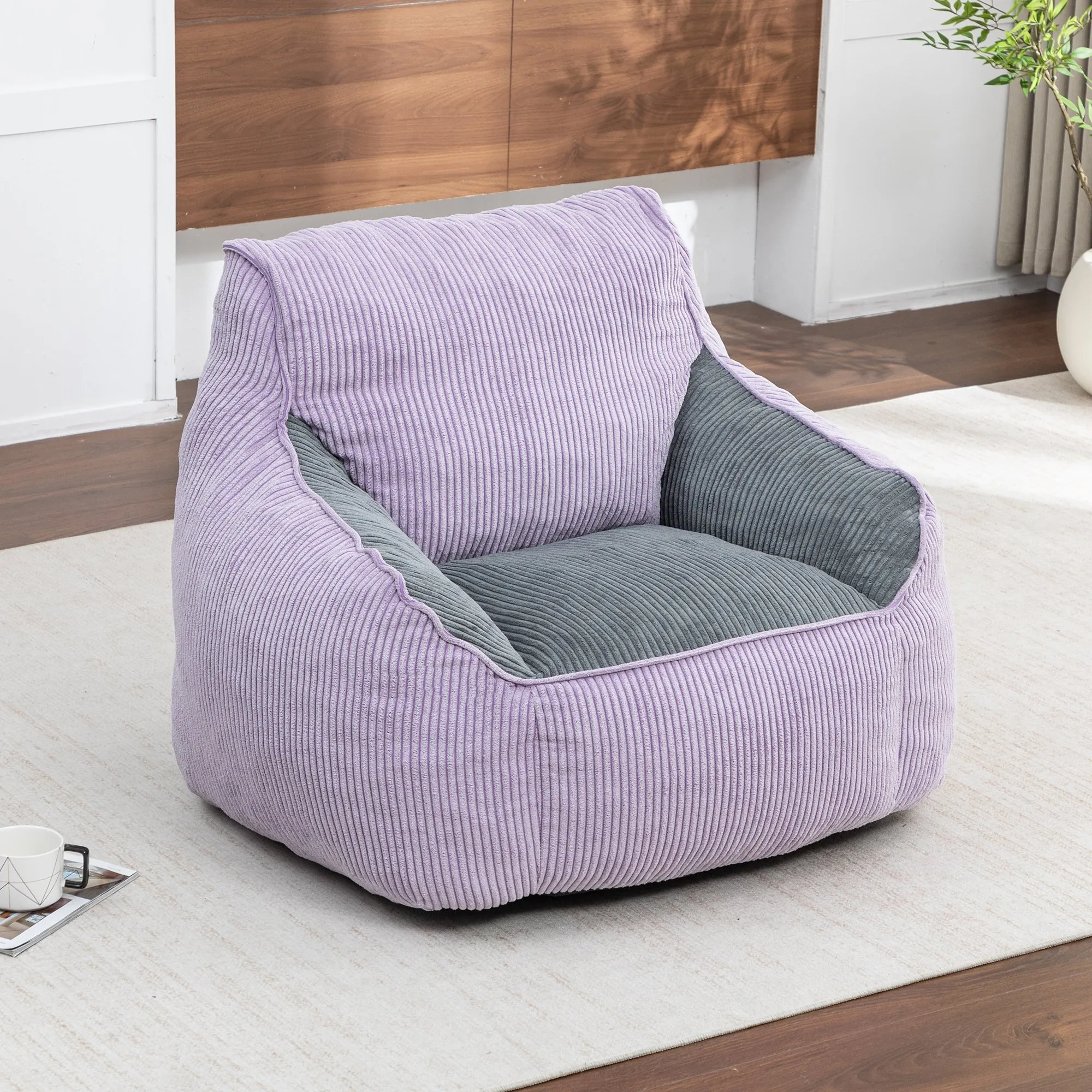Giant Corduroy Bean Bag Sofa for Adults and Teens, Comfy Large