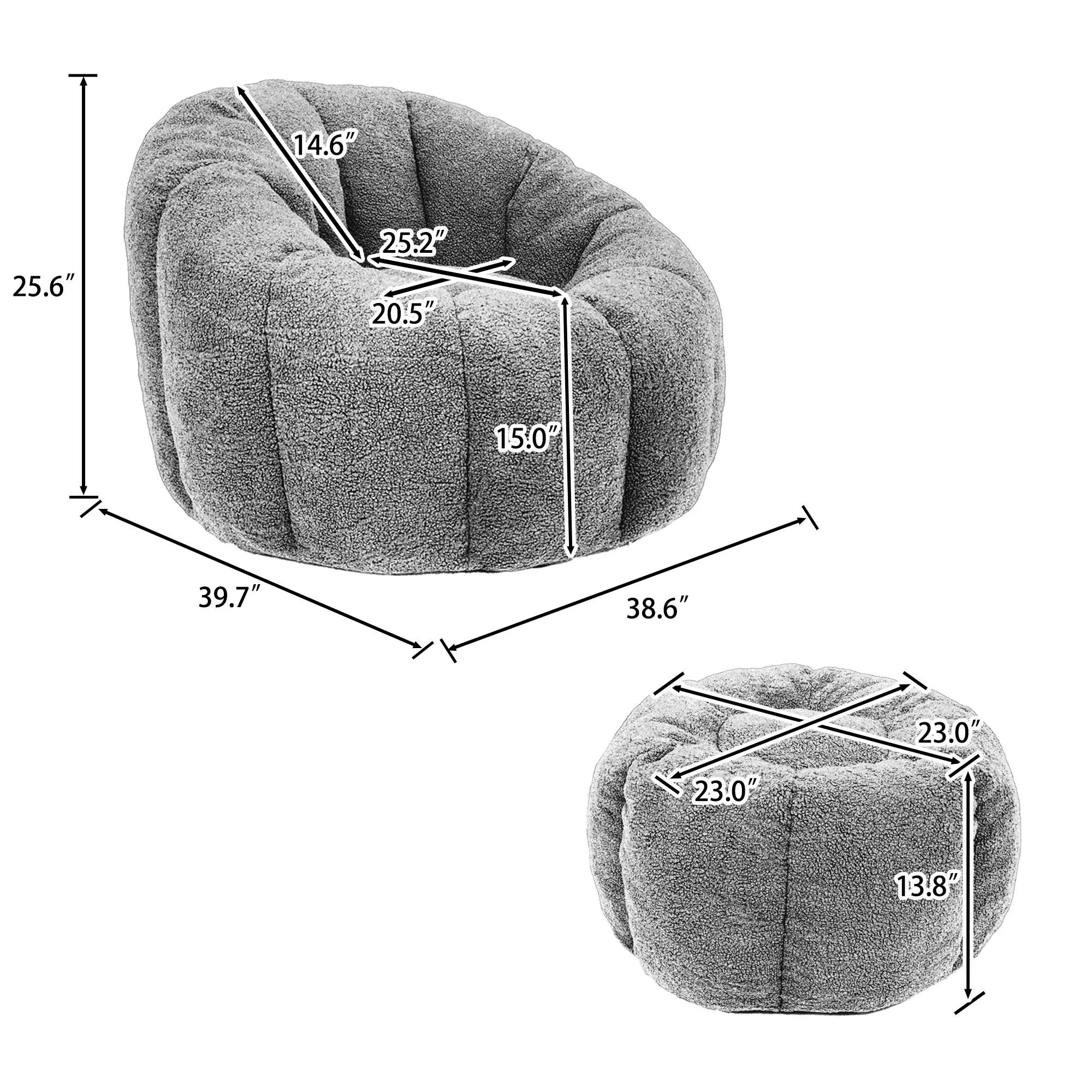 Plush Teddy Sofa Chair with Memory Foam Filling, Multi-Color