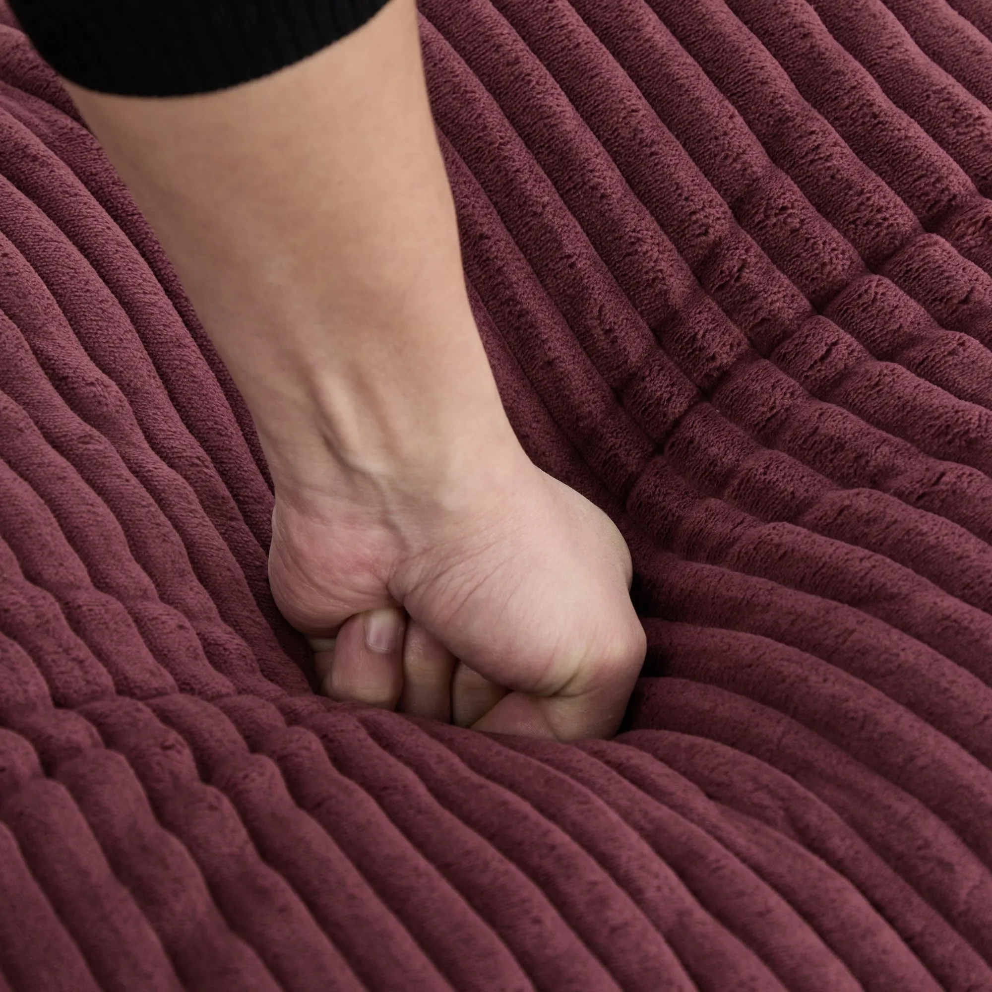 Large Corduroy Bean Bag Lounger Chair for Adults, Memory Foam