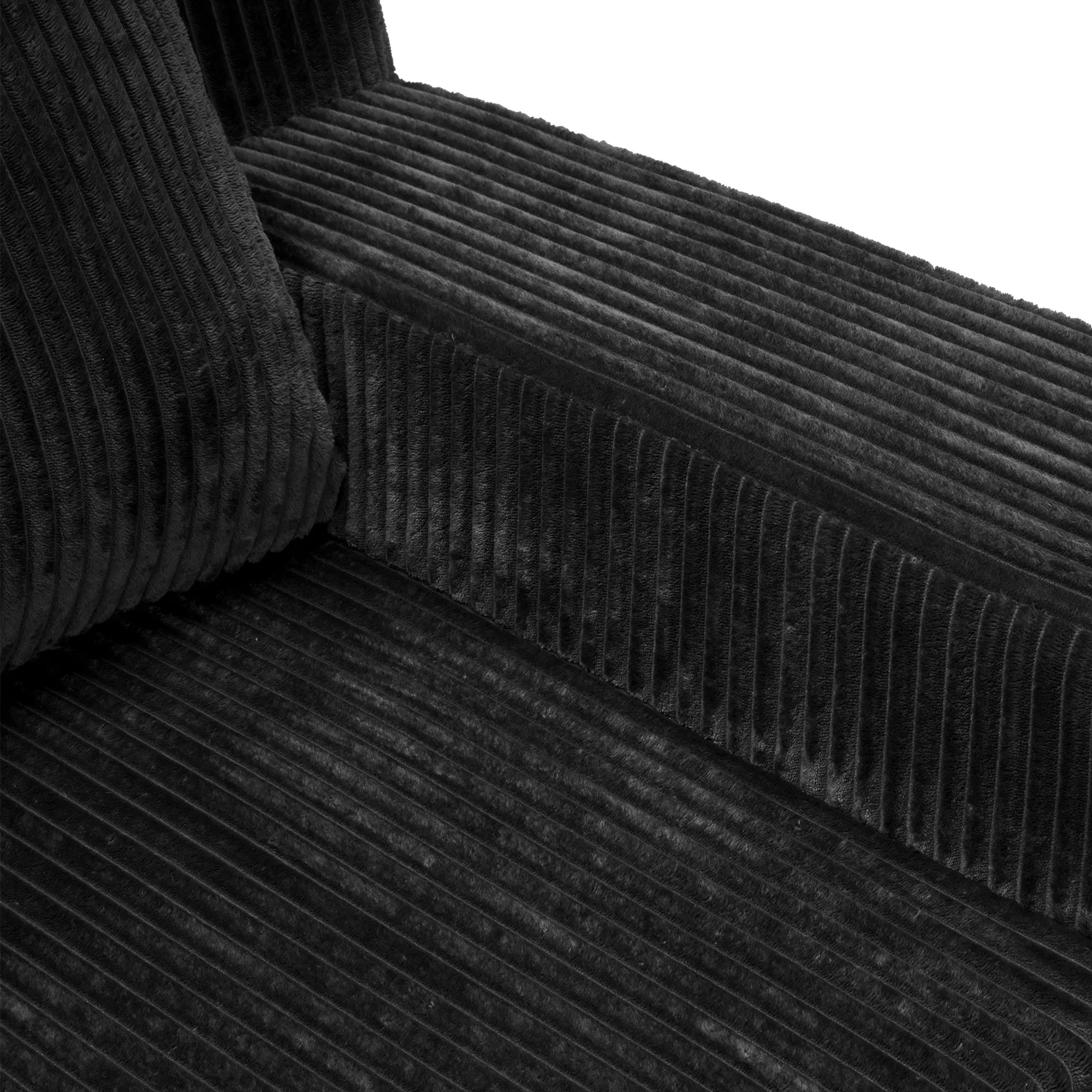 L-Shaped Modular Corduroy Sectional Sofa, Floor Couch Set