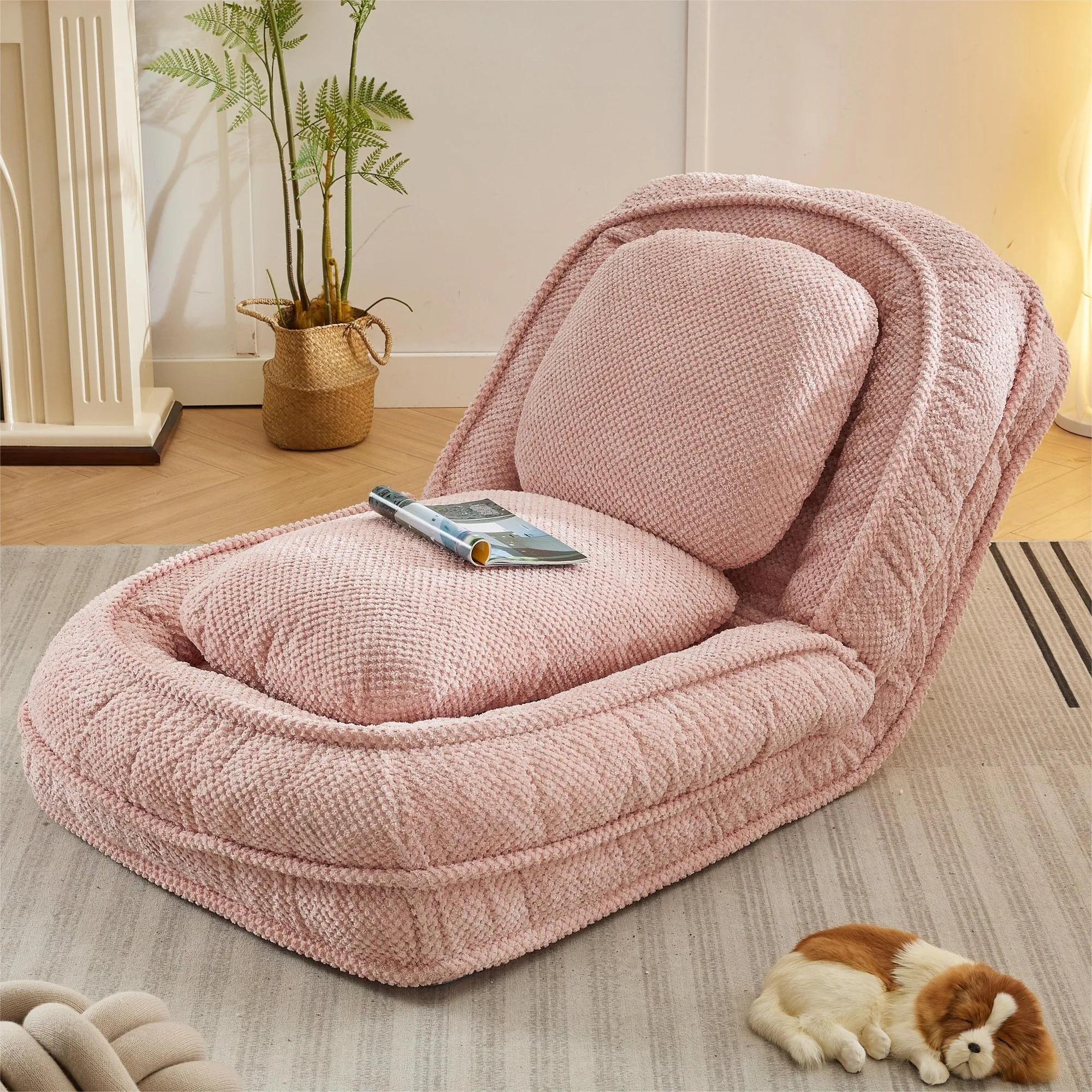 Human Dog Bed Lounger, 5-Position Adjustable Lazy Sofa Couch