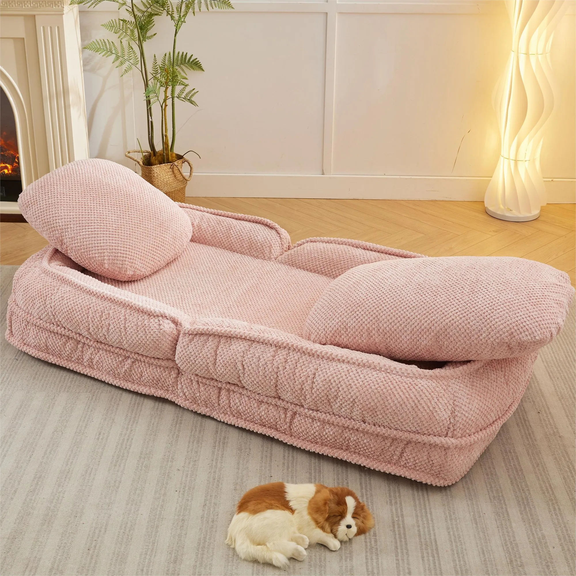 Human Dog Bed Lounger, 5-Position Adjustable Lazy Sofa Couch
