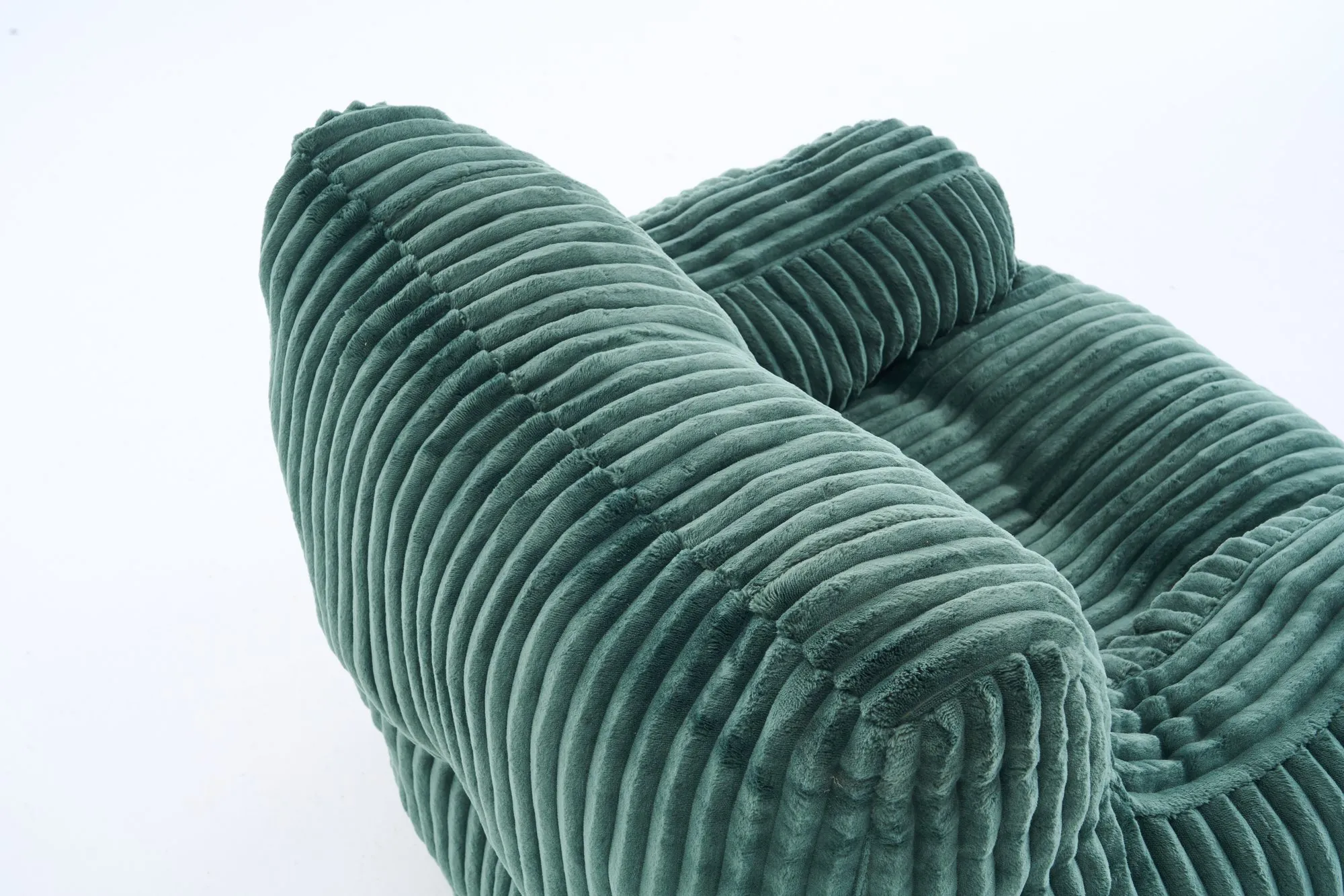 010-Soft Fluffy Corduroy Fabric Bean Bag Chair Filled With Memory Sponge,Green