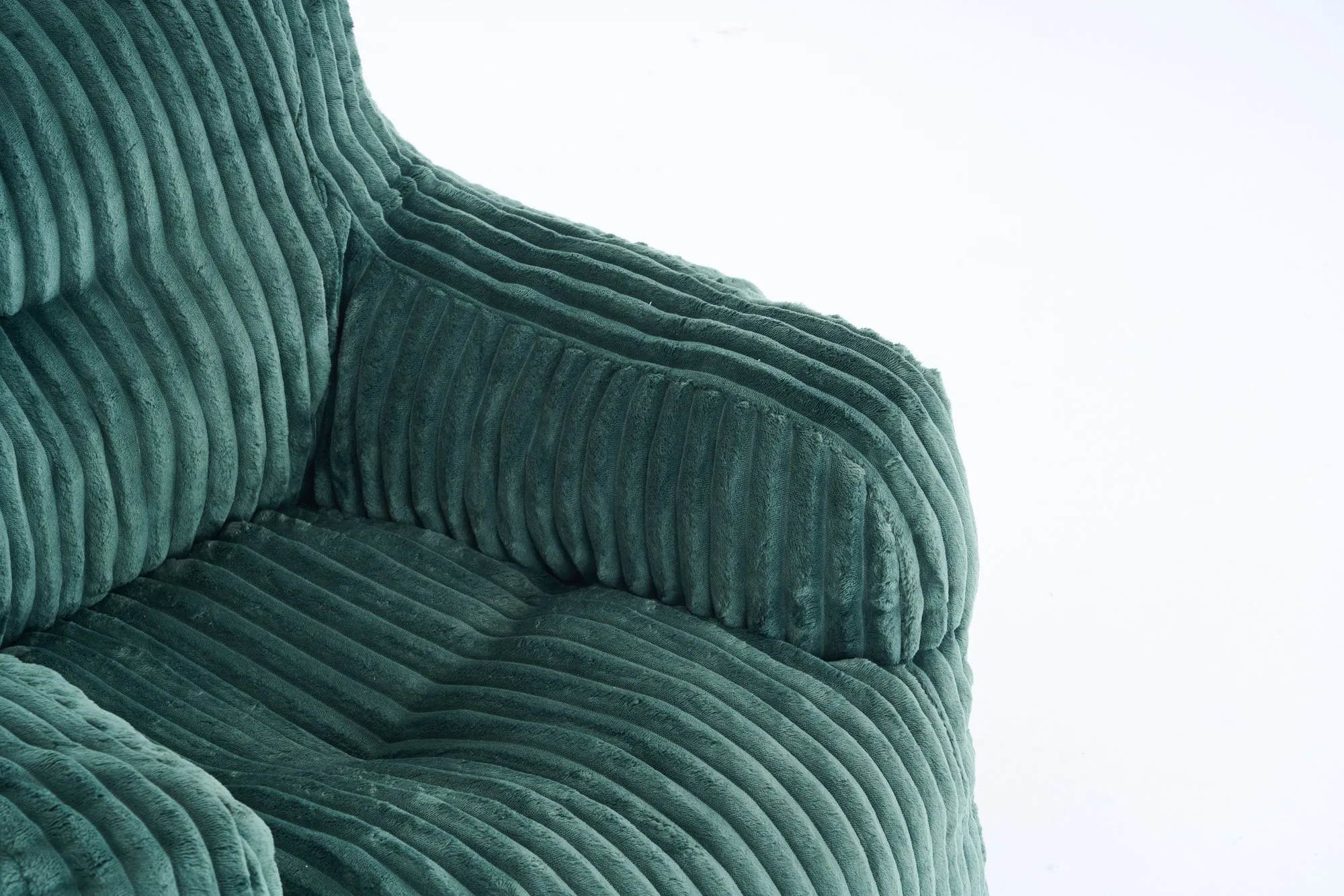 010-Soft Fluffy Corduroy Fabric Bean Bag Chair Filled With Memory Sponge,Green