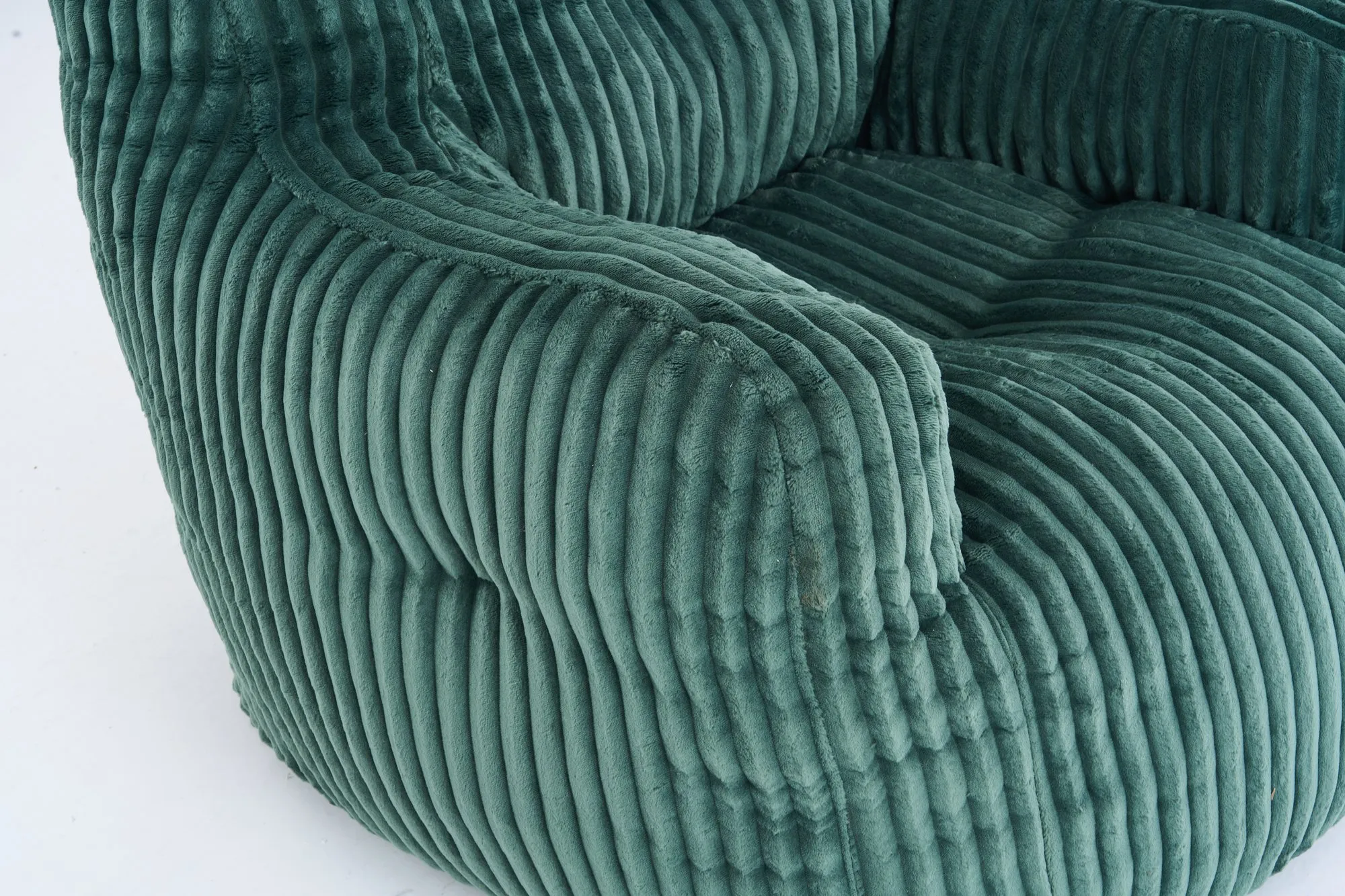 010-Soft Fluffy Corduroy Fabric Bean Bag Chair Filled With Memory Sponge,Green