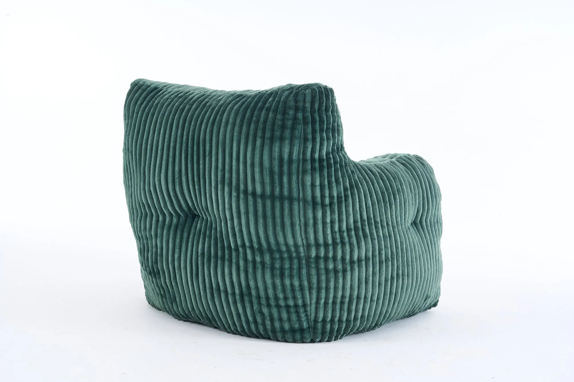 010-Soft Fluffy Corduroy Fabric Bean Bag Chair Filled With Memory Sponge,Green