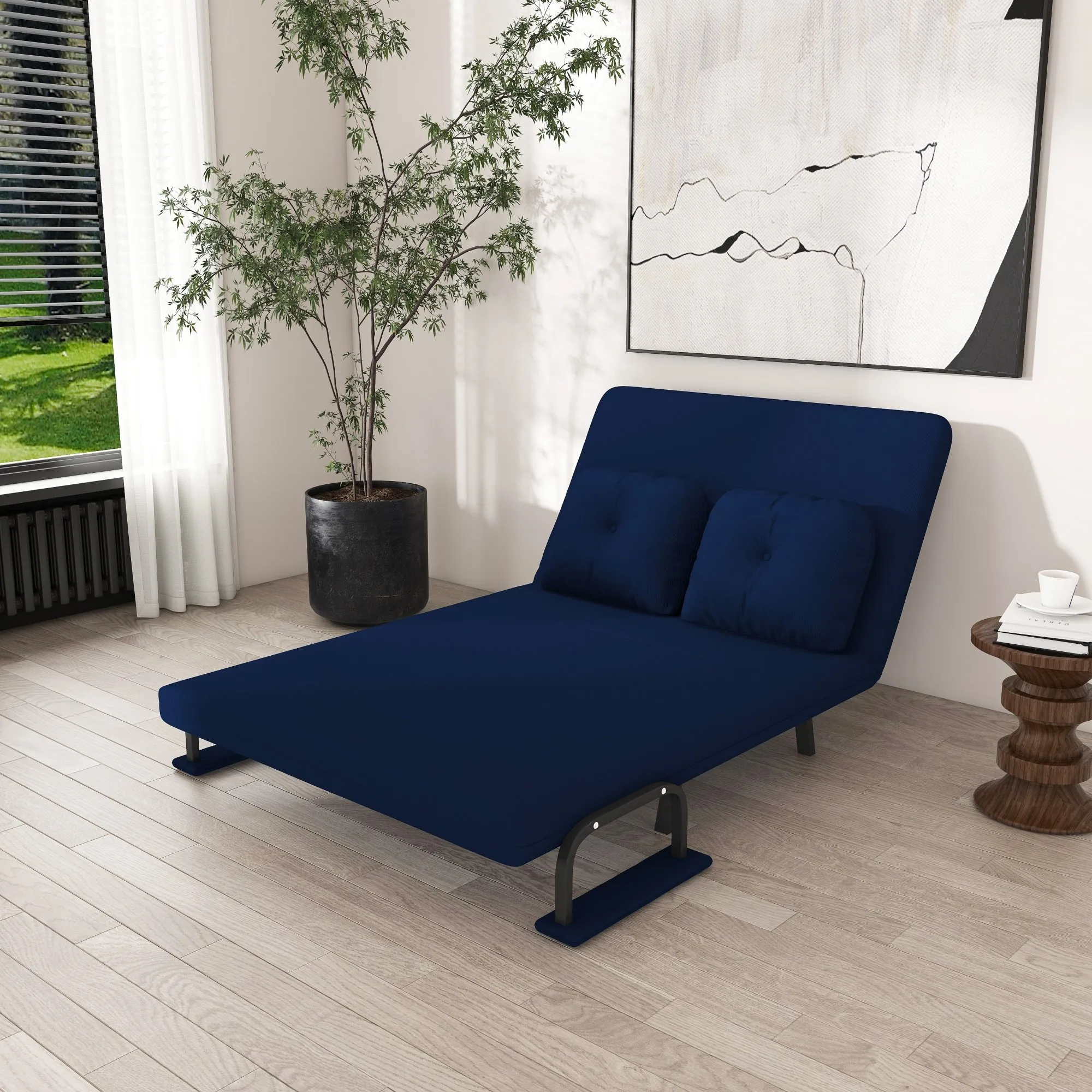 46-Inch Wide 5-in-1 Folding Sofa Bed Chair for Two