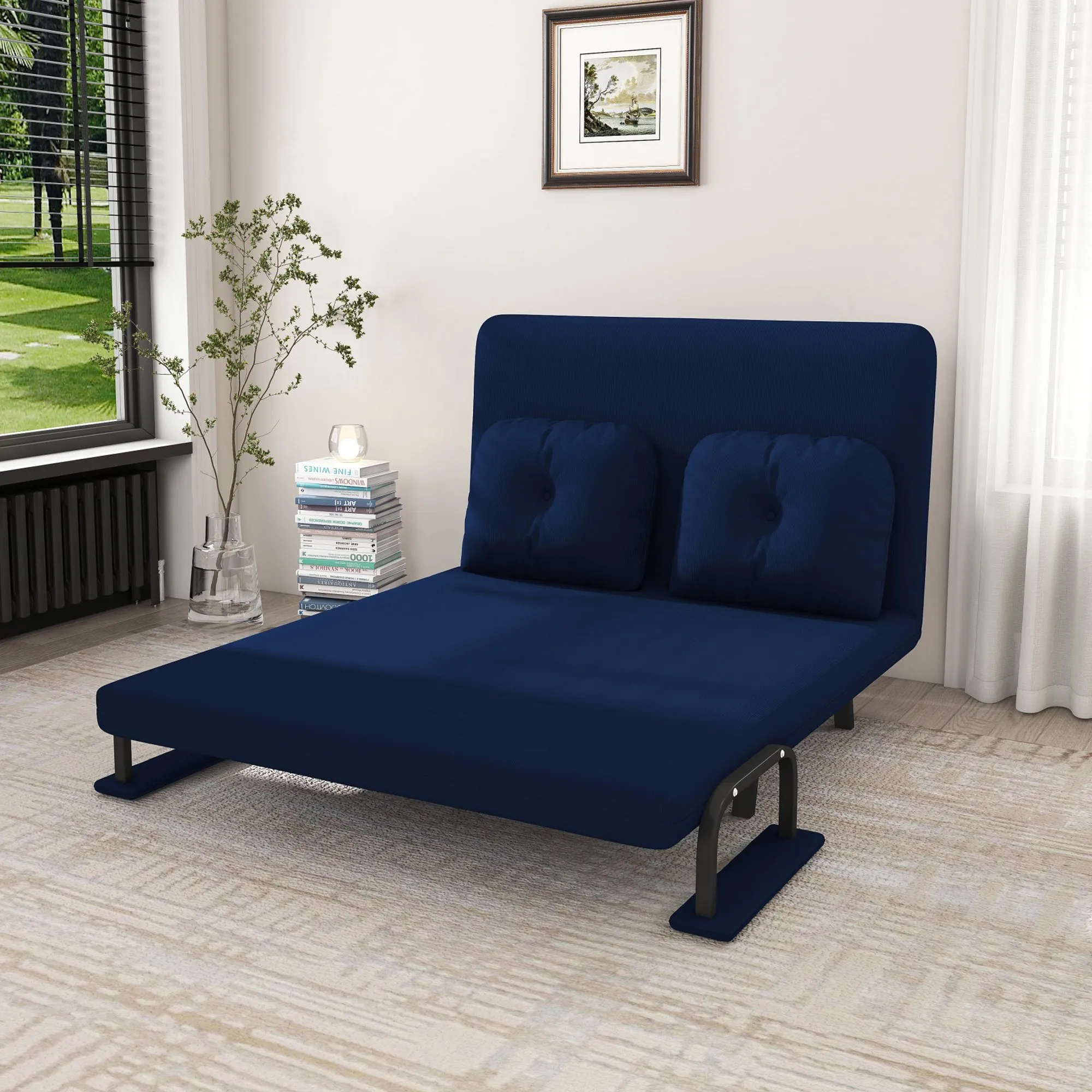 46-Inch Wide 5-in-1 Folding Sofa Bed Chair for Two