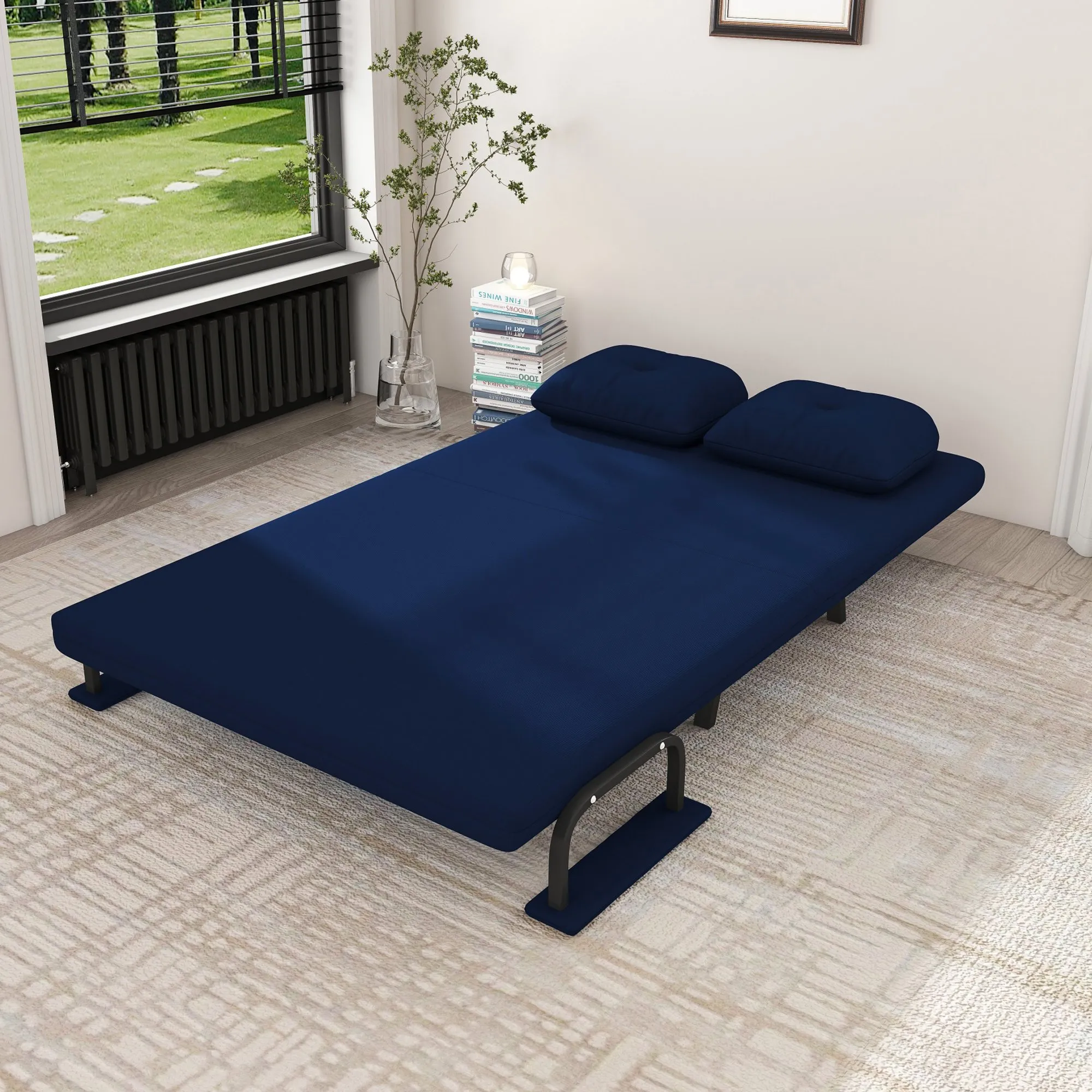 46-Inch Wide 5-in-1 Folding Sofa Bed Chair for Two