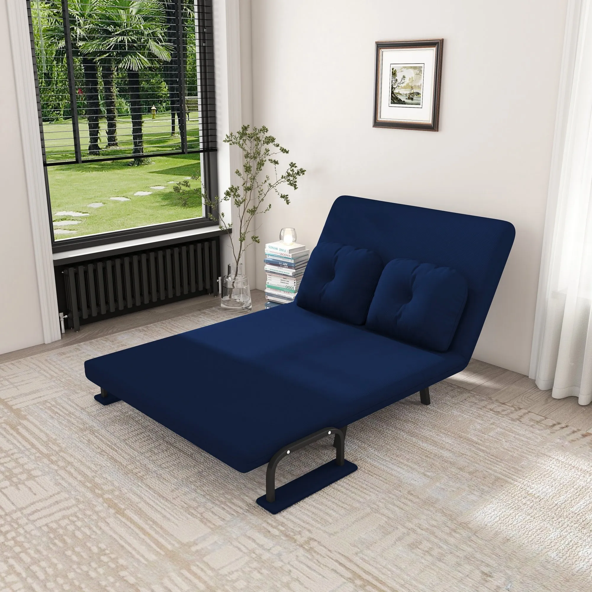 46-Inch Wide 5-in-1 Folding Sofa Bed Chair for Two