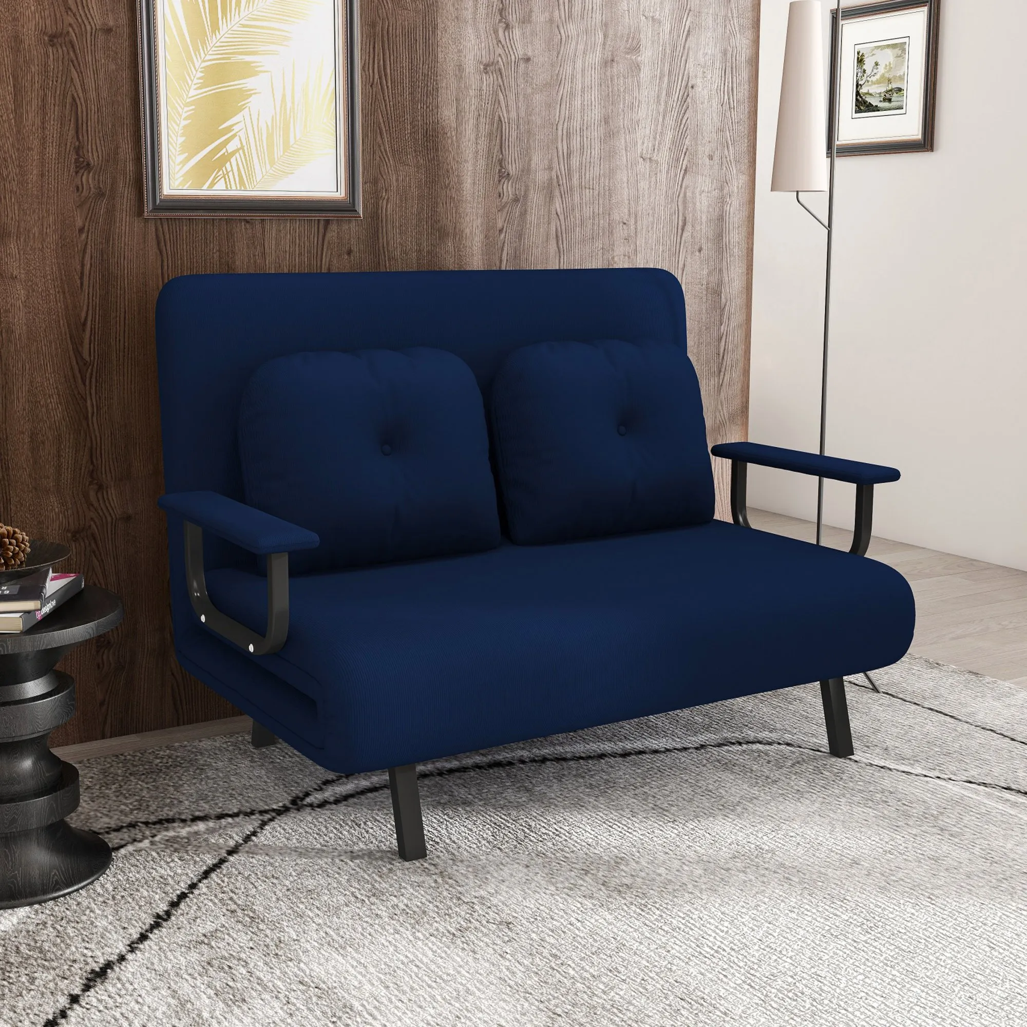 46-Inch Wide 5-in-1 Folding Sofa Bed Chair for Two