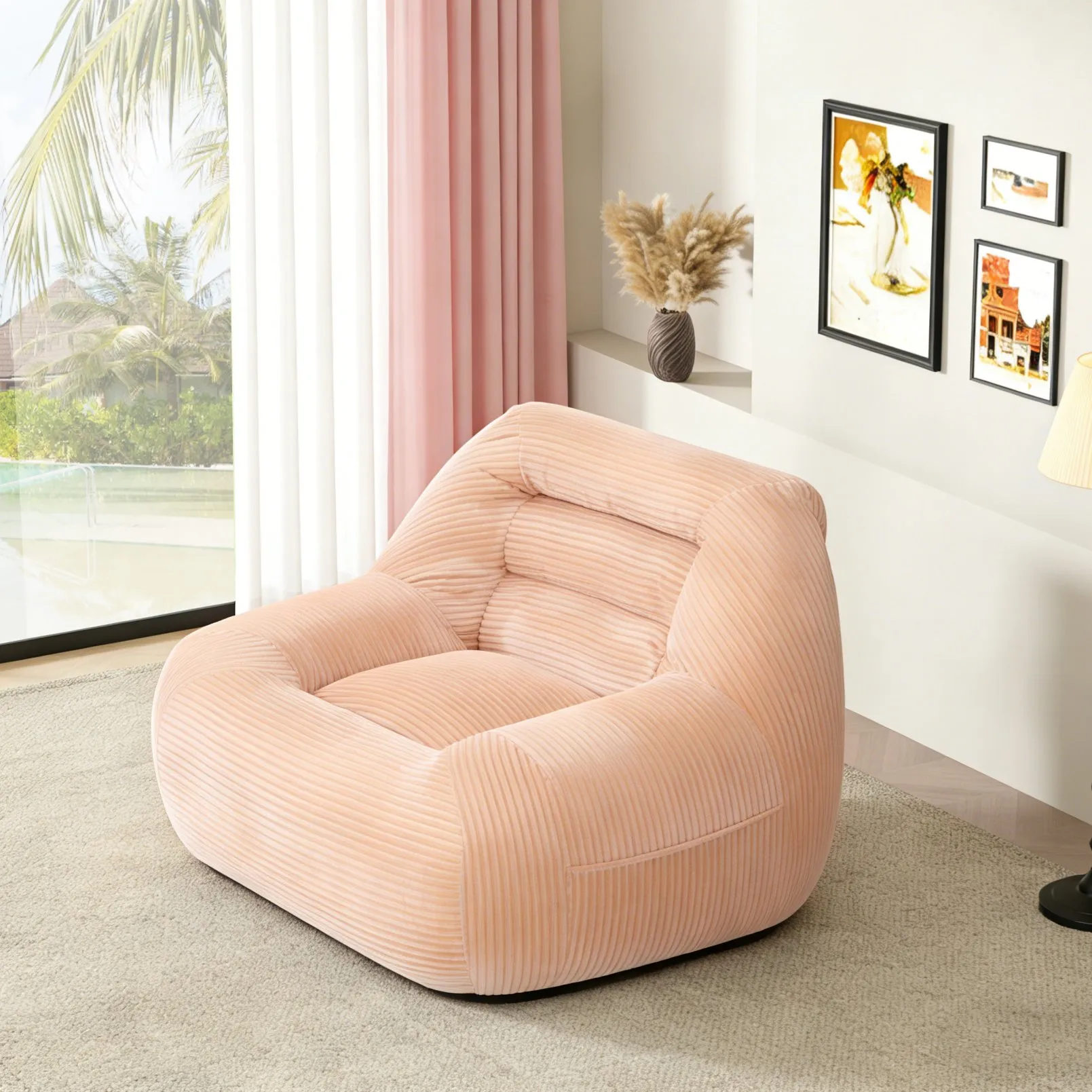 Corduroy Beanbag Couch for Living Room, Bedroom and Dorm