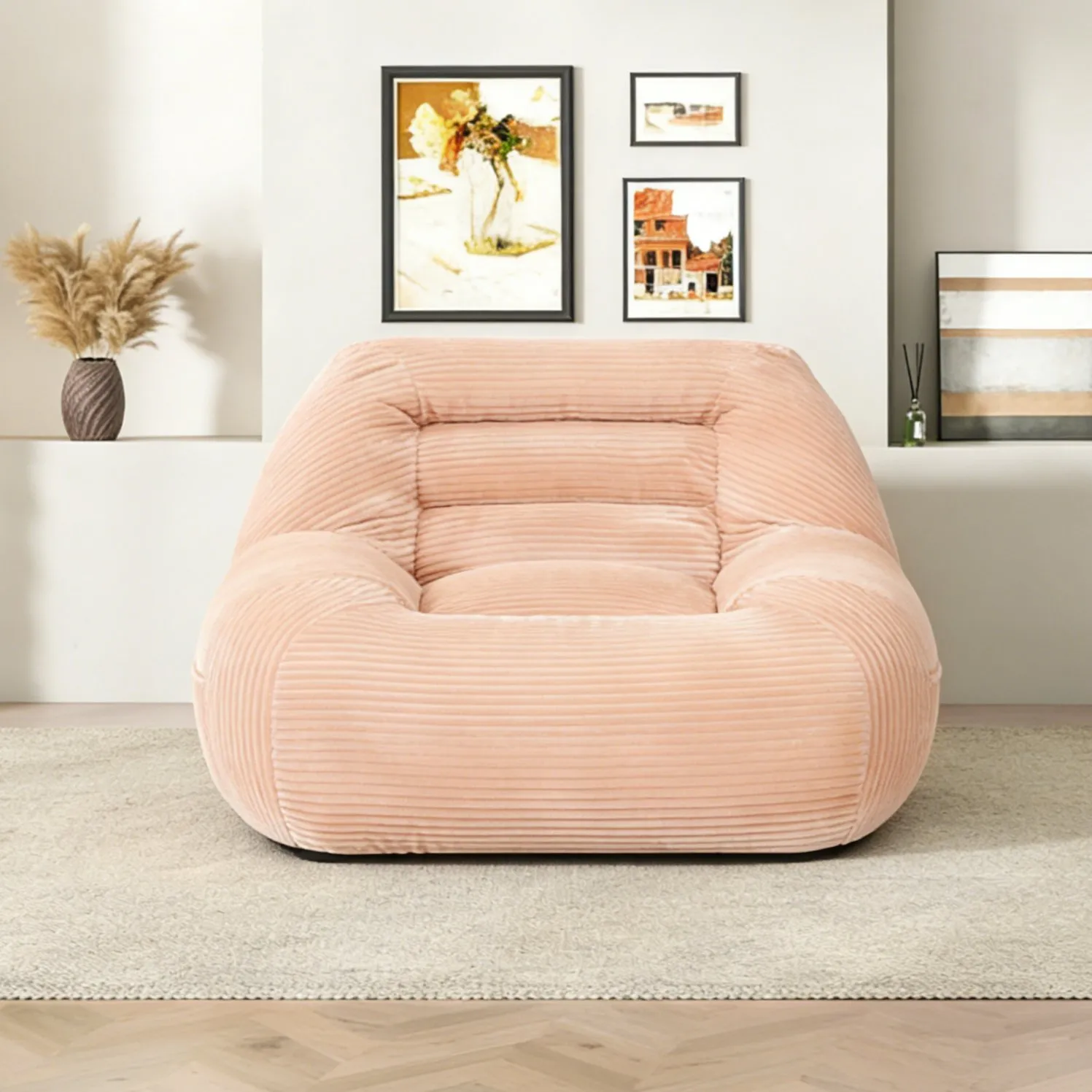 Corduroy Beanbag Couch for Living Room, Bedroom and Dorm
