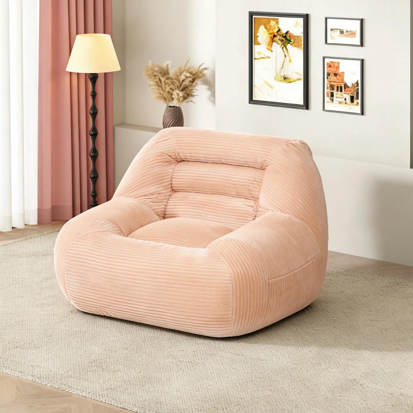 Corduroy Beanbag Couch for Living Room, Bedroom and Dorm