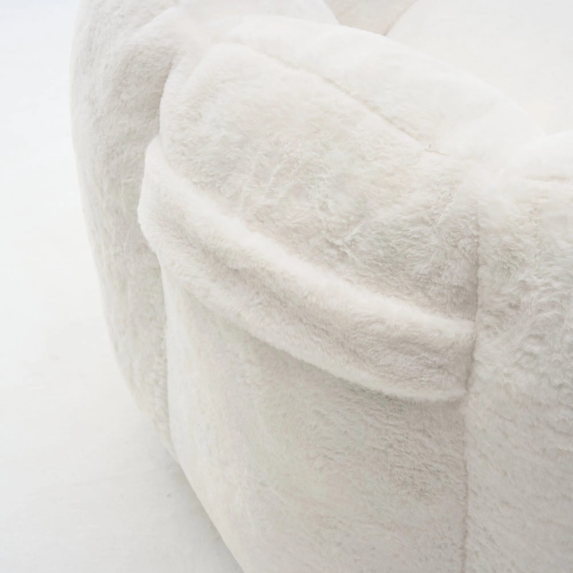 Large Petal Cloud Lazy Sofa Chair, Microsuede Upholstered