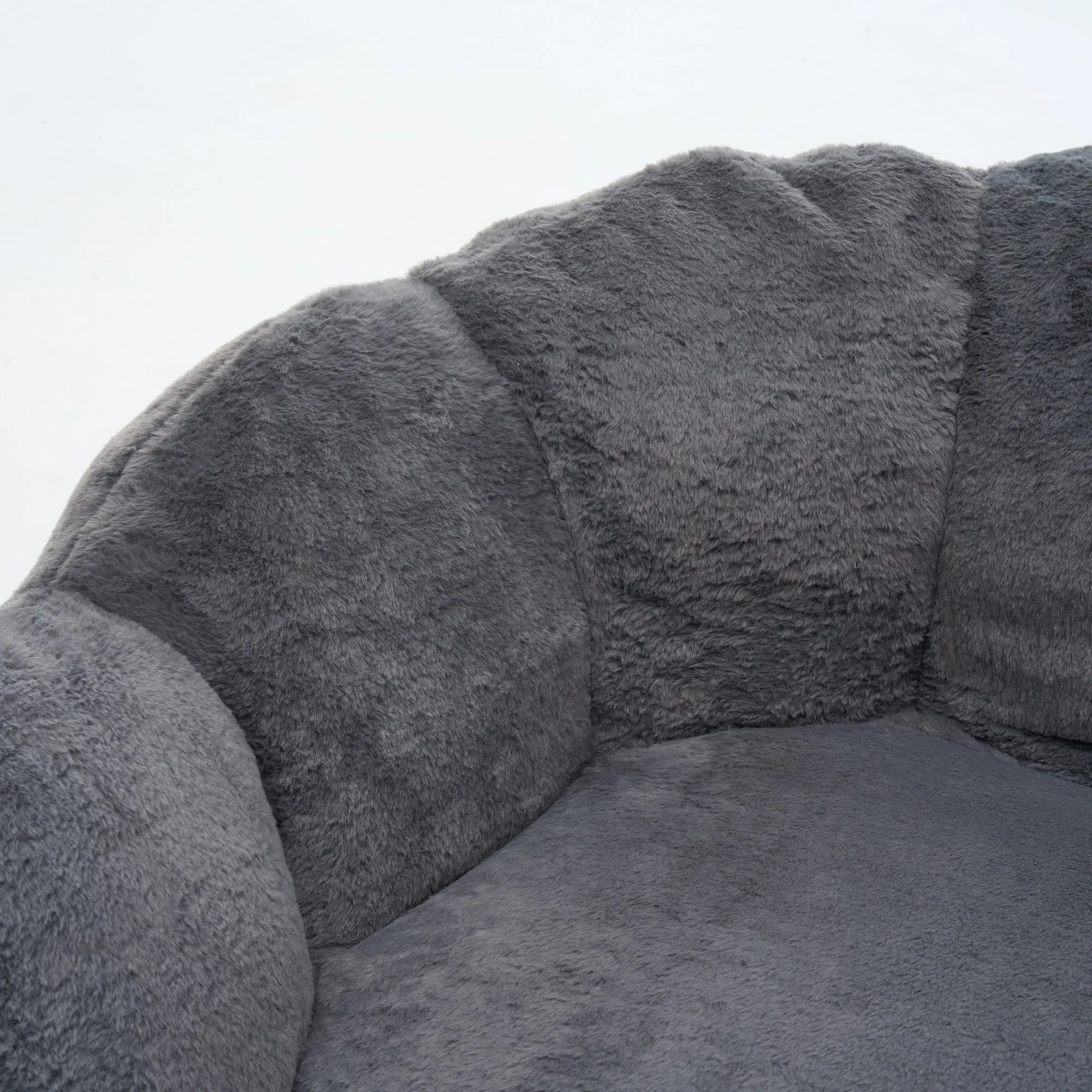 Large Petal Cloud Lazy Sofa Chair, Microsuede Upholstered