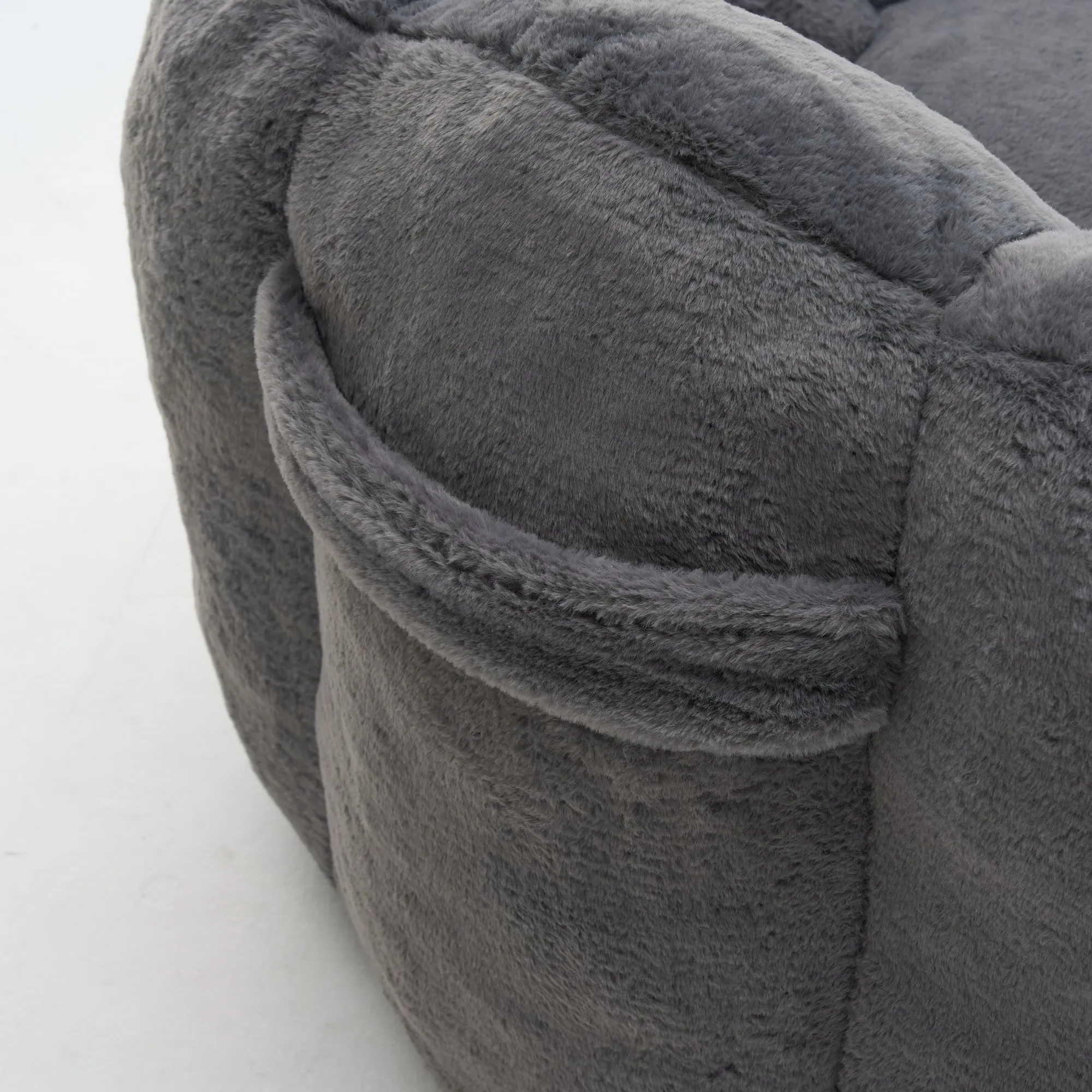 Large Petal Cloud Lazy Sofa Chair, Microsuede Upholstered