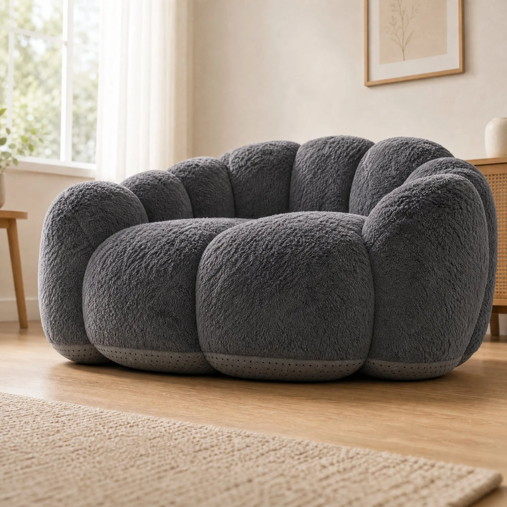 A more compact single-seater foam sofa, more suitable for home use.