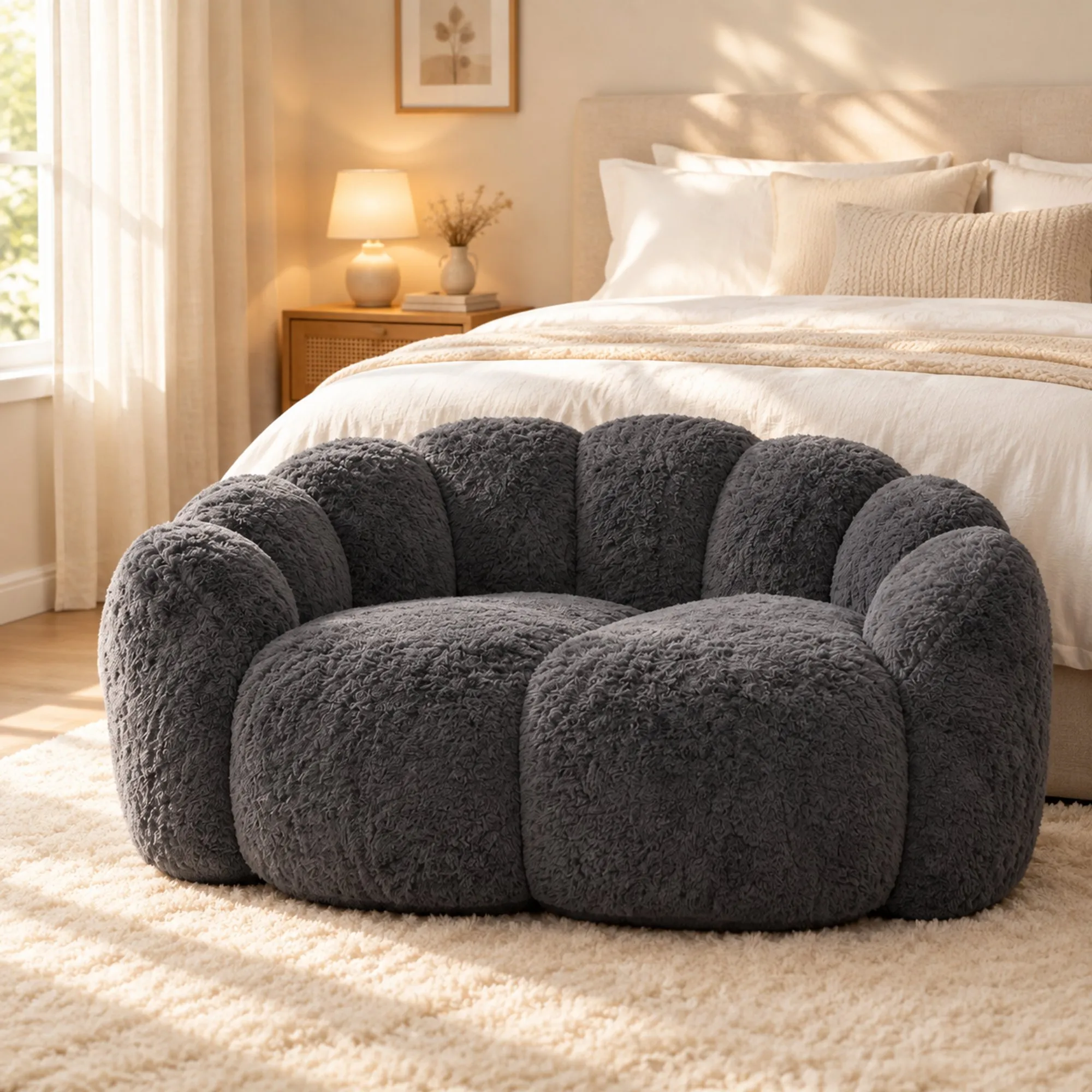 A more compact single-seater foam sofa, more suitable for home use.