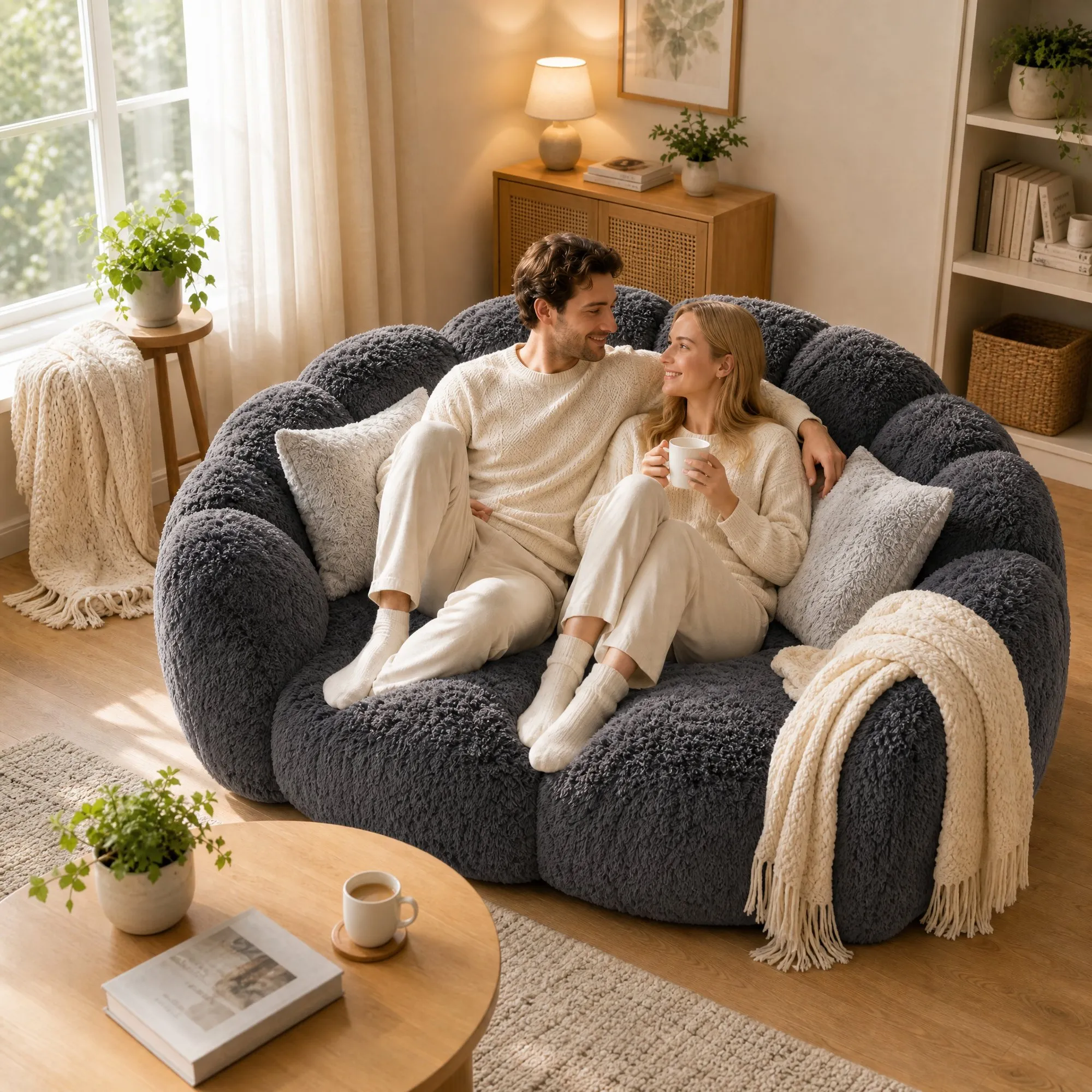 A more compact single-seater foam sofa, more suitable for home use.