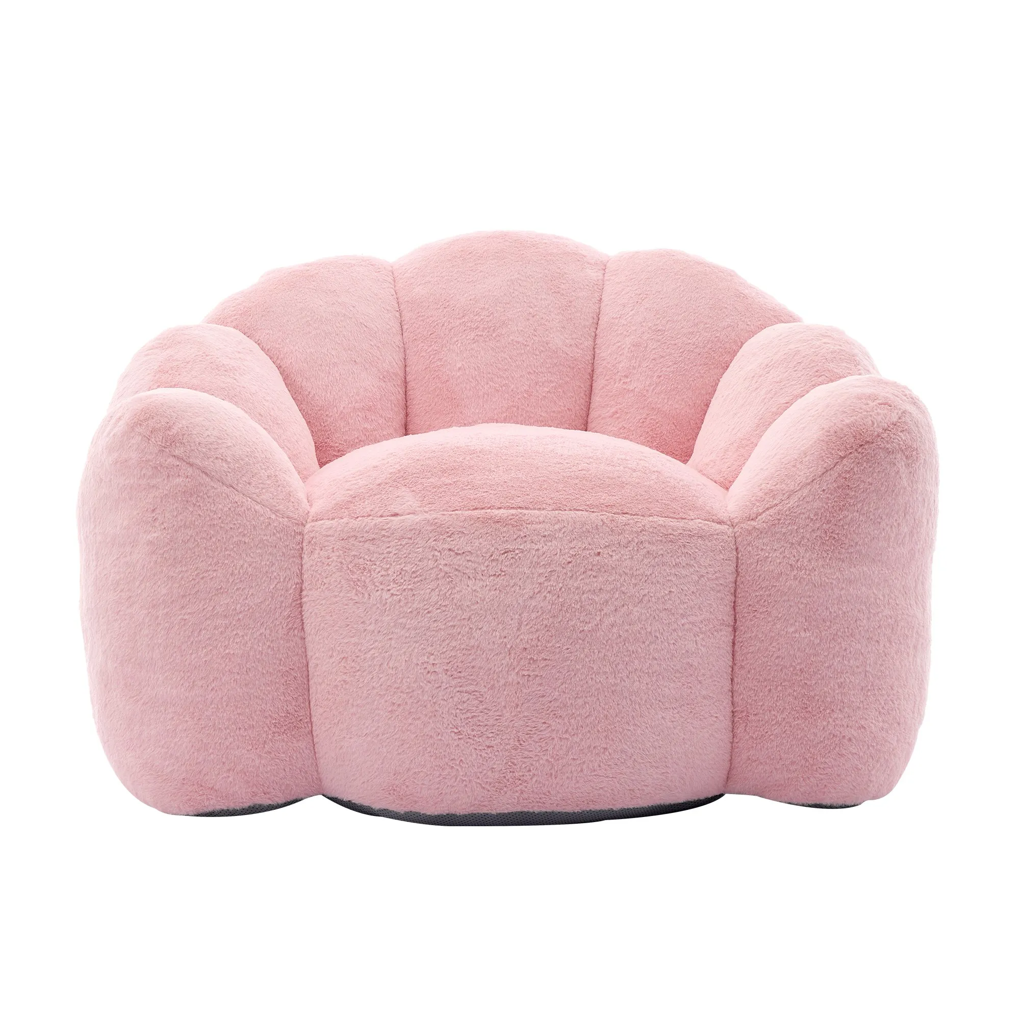 Lotus Faux Fur Bean Bag Sofa with Pull Ring, Adult Compression