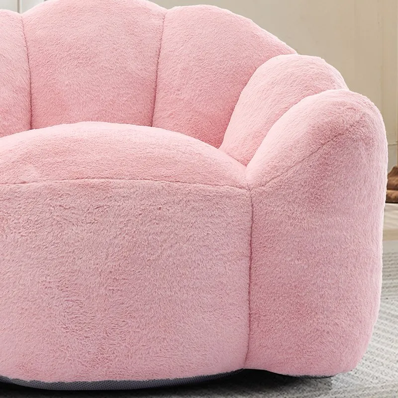Lotus Faux Fur Bean Bag Sofa with Pull Ring, Adult Compression