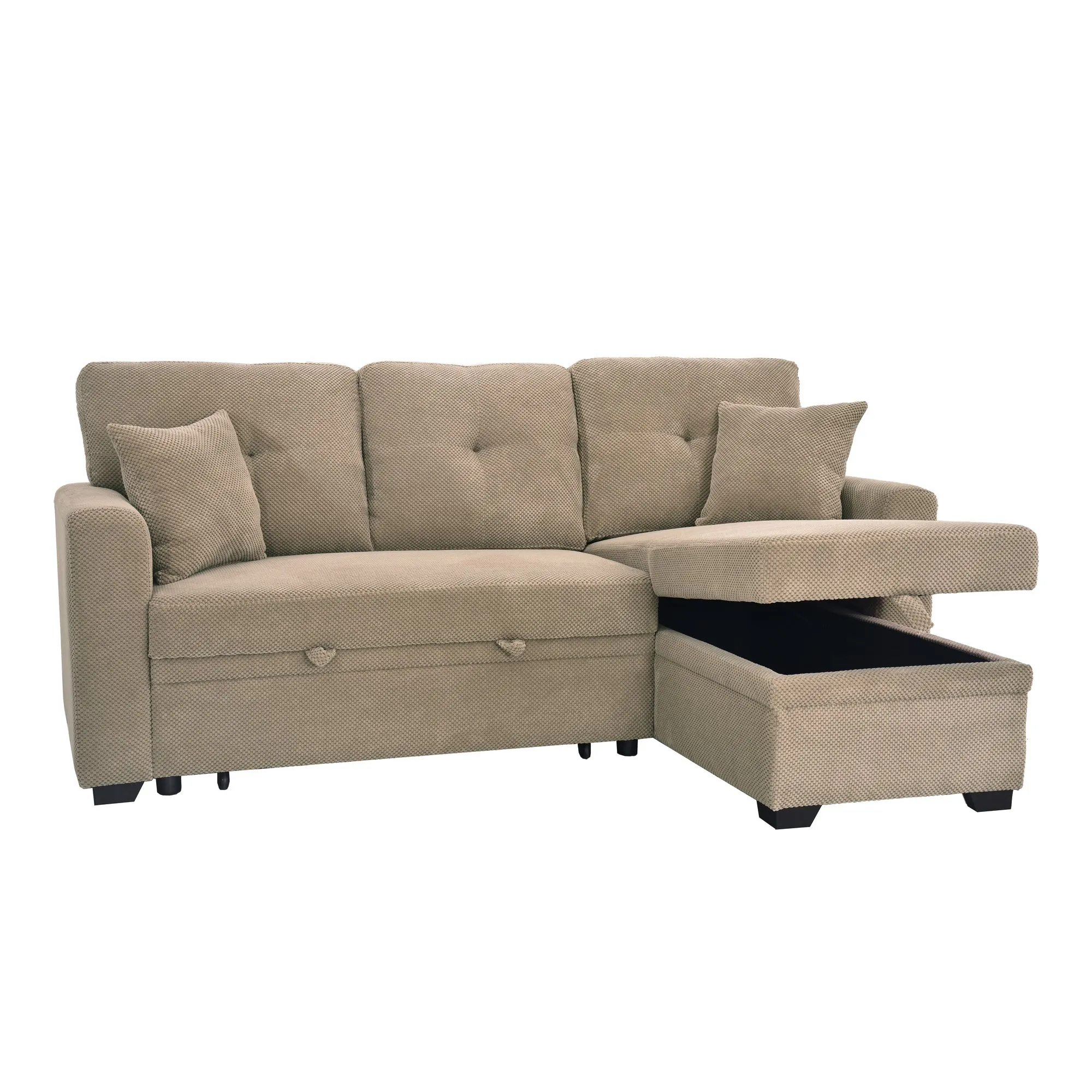 Sleeper Sectional Sofa with Pull-Out Bed and Reversible Chaise