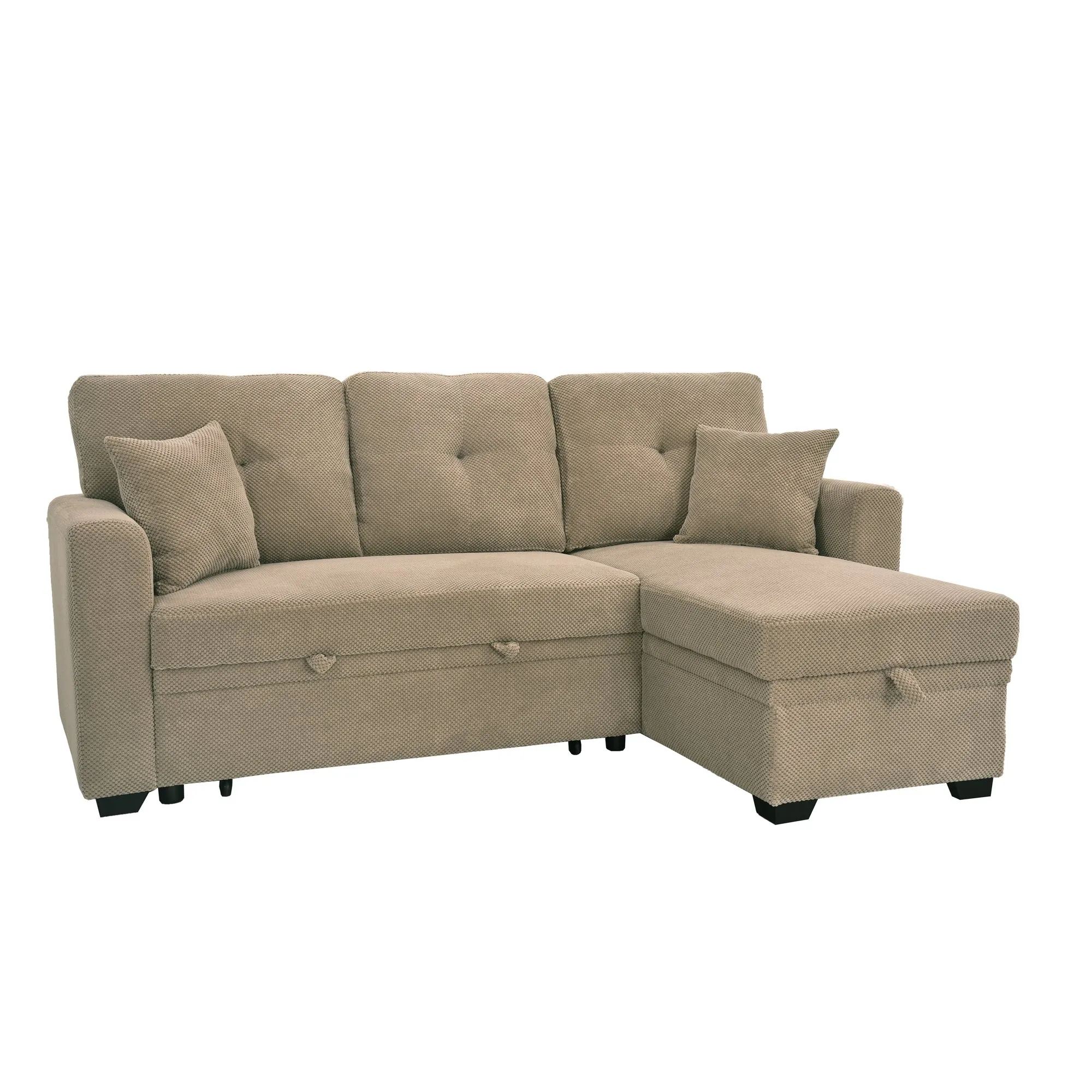 Sleeper Sectional Sofa with Pull-Out Bed and Reversible Chaise