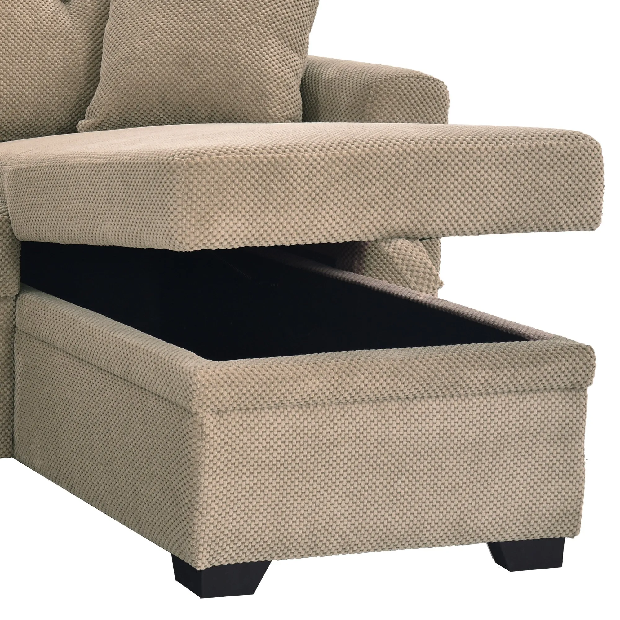 Sleeper Sectional Sofa with Pull-Out Bed and Reversible Chaise