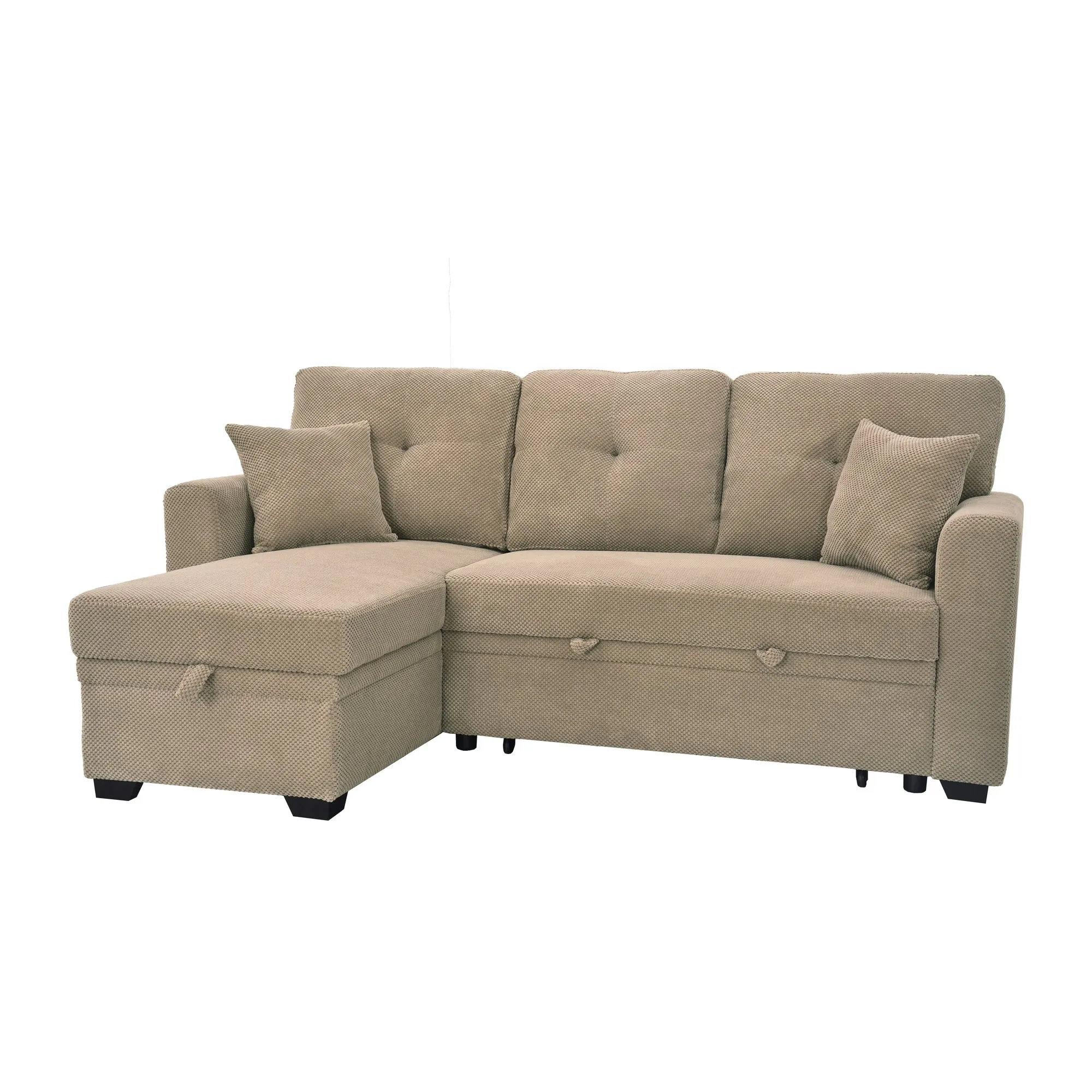 Sleeper Sectional Sofa with Pull-Out Bed and Reversible Chaise