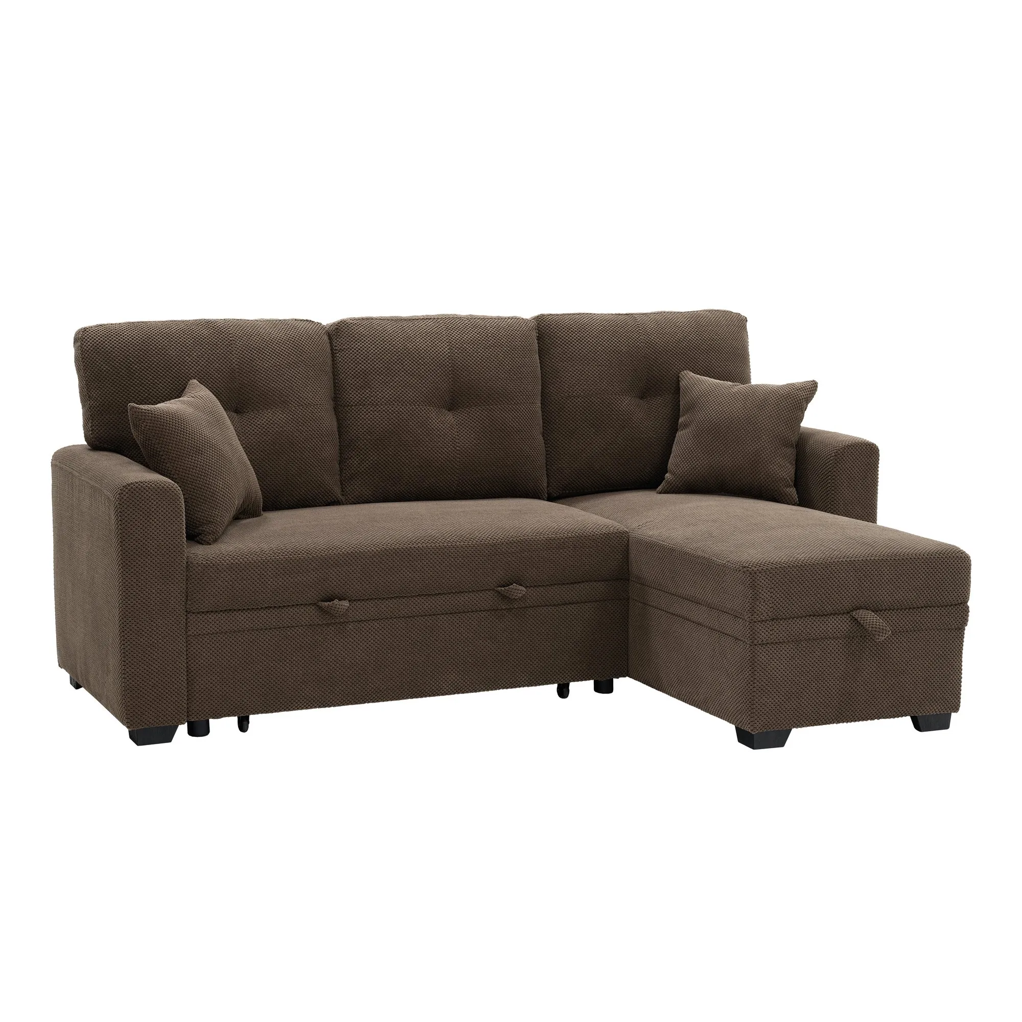 Sleeper Sectional Sofa with Pull-Out Bed and Reversible Chaise