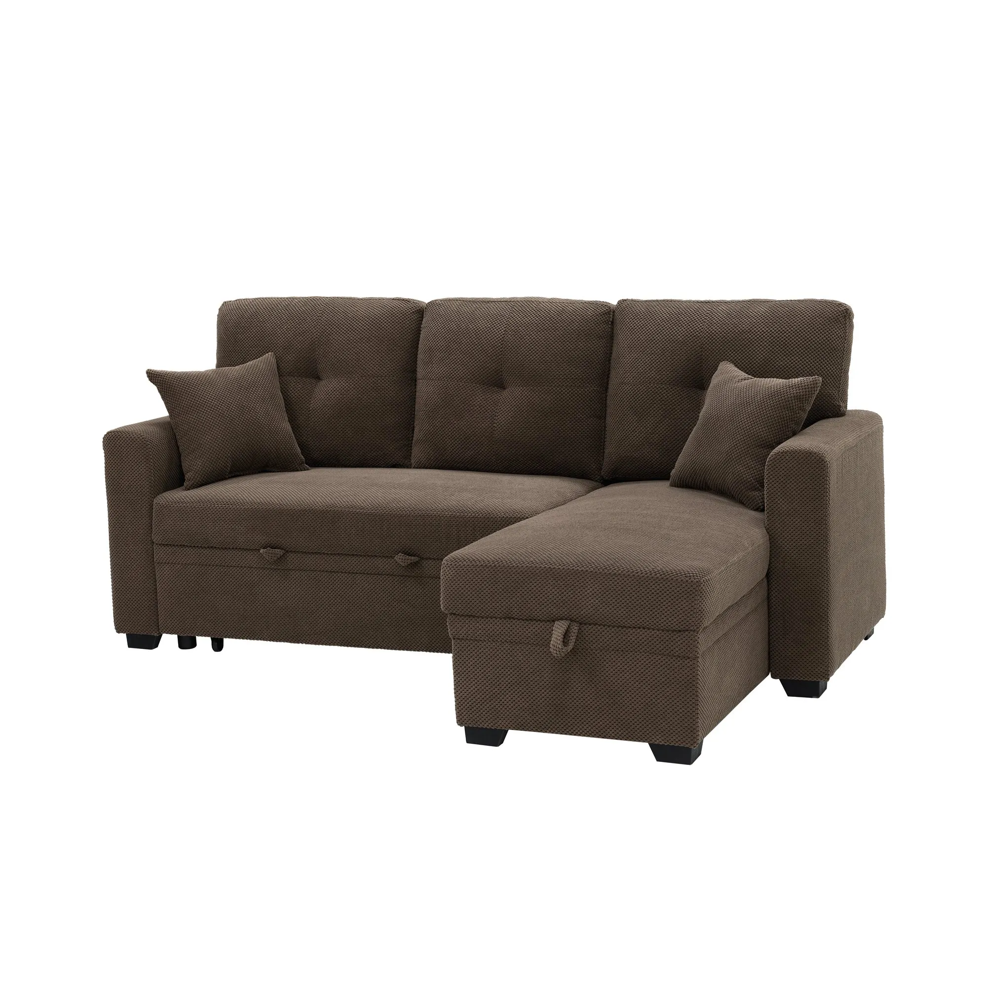 Sleeper Sectional Sofa with Pull-Out Bed and Reversible Chaise