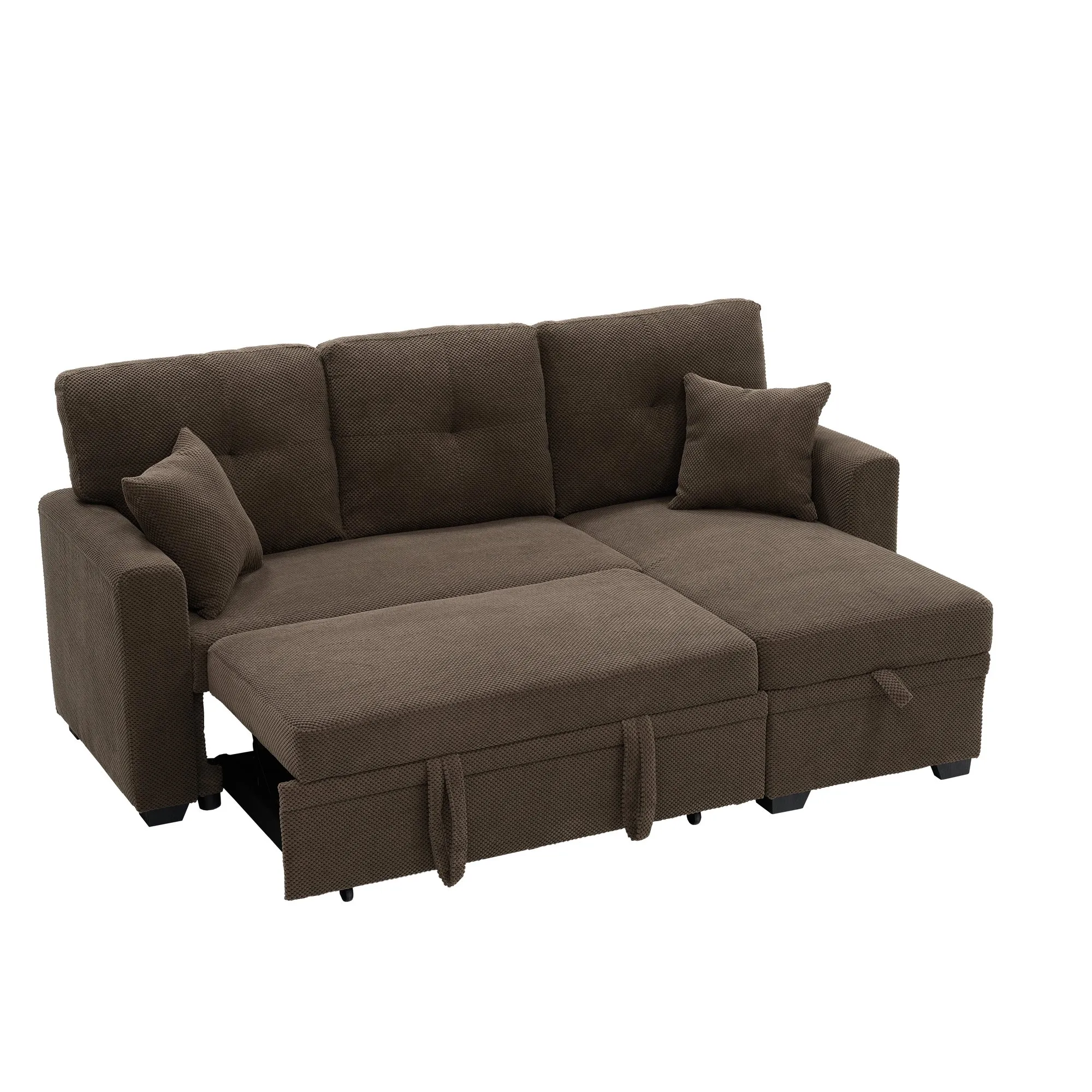 Sleeper Sectional Sofa with Pull-Out Bed and Reversible Chaise