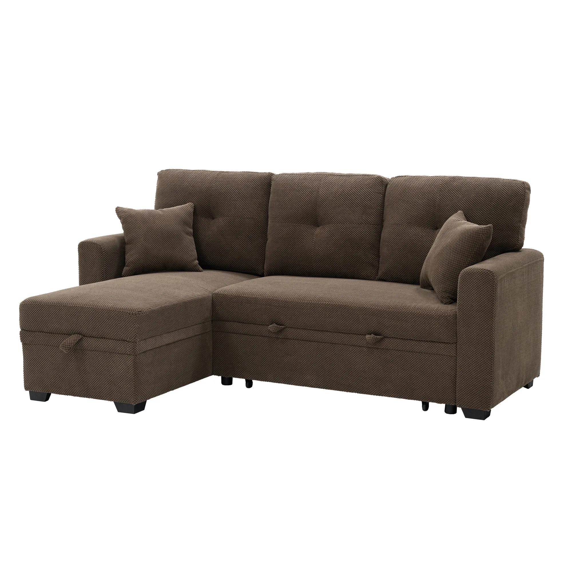 Sleeper Sectional Sofa with Pull-Out Bed and Reversible Chaise