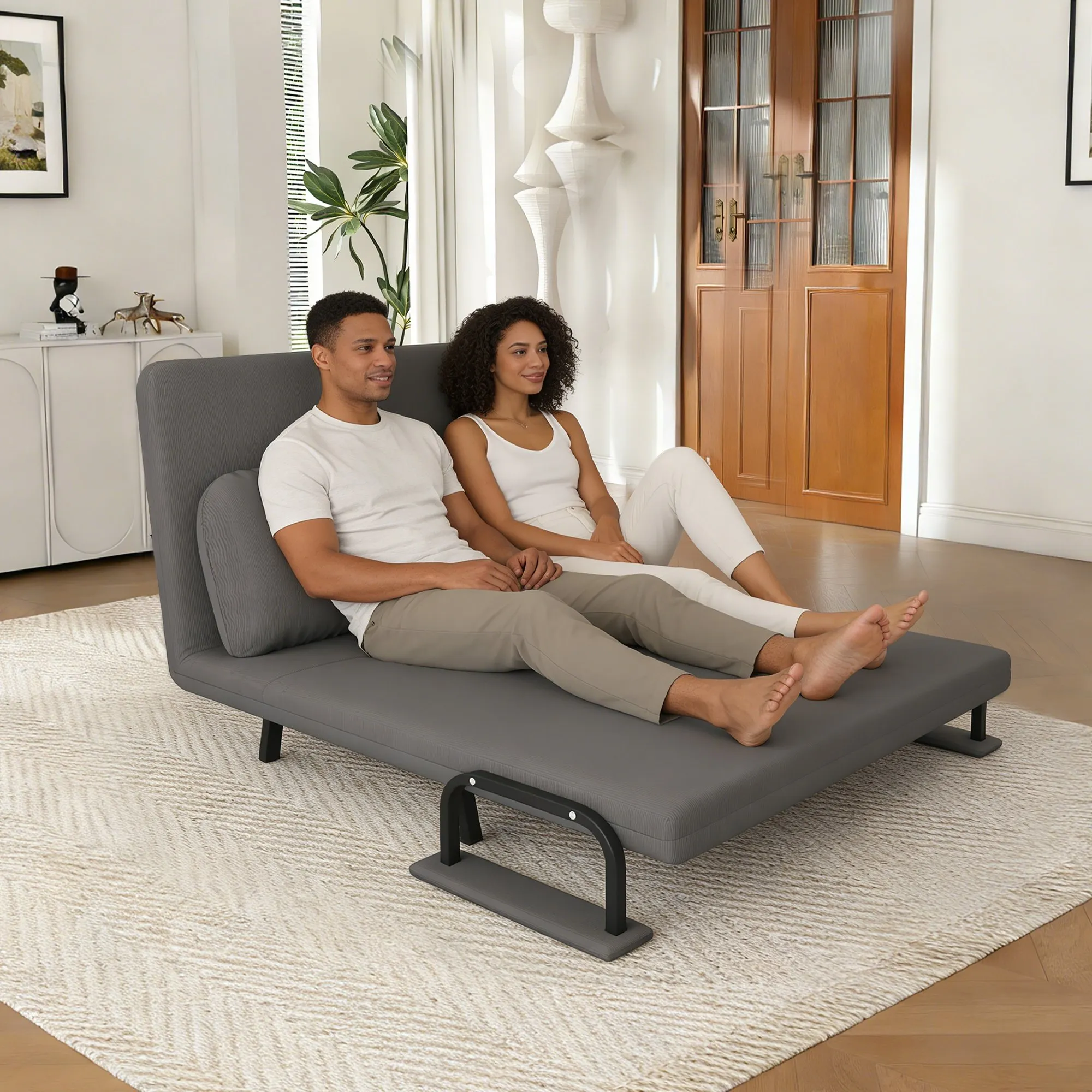 46-Inch Wide 5-in-1 Folding Sofa Bed Chair for Two