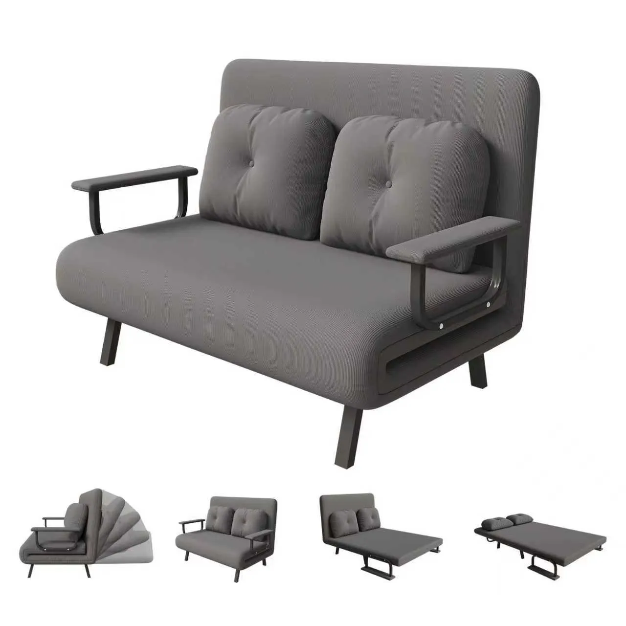 46-Inch Wide 5-in-1 Folding Sofa Bed Chair for Two
