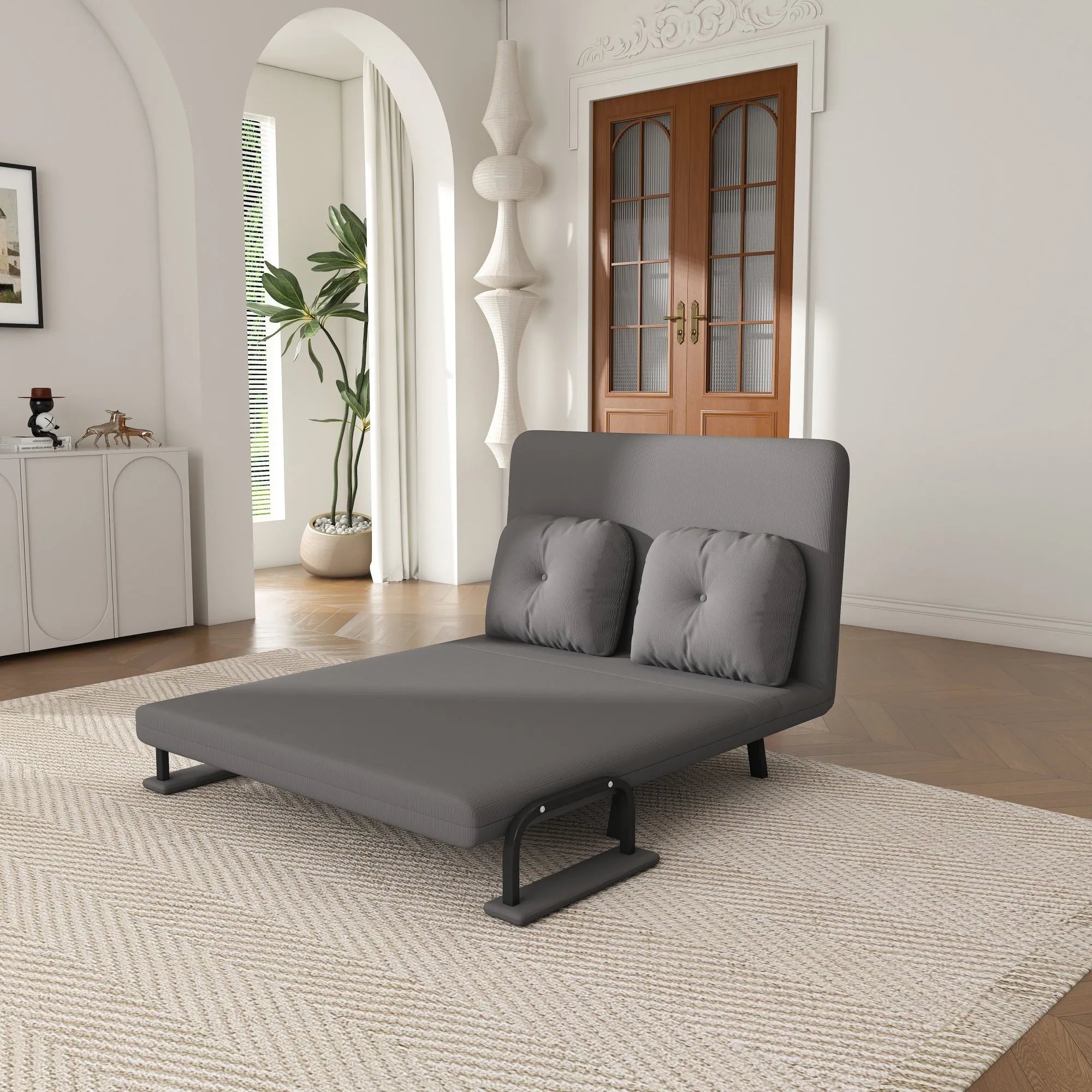 46-Inch Wide 5-in-1 Folding Sofa Bed Chair for Two