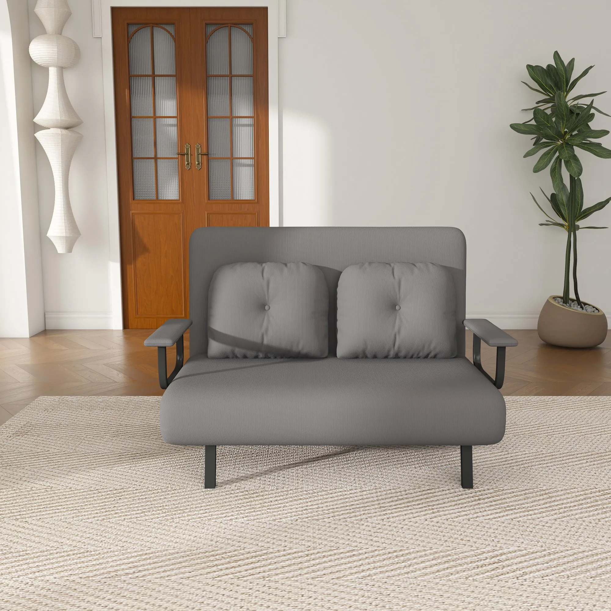 46-Inch Wide 5-in-1 Folding Sofa Bed Chair for Two