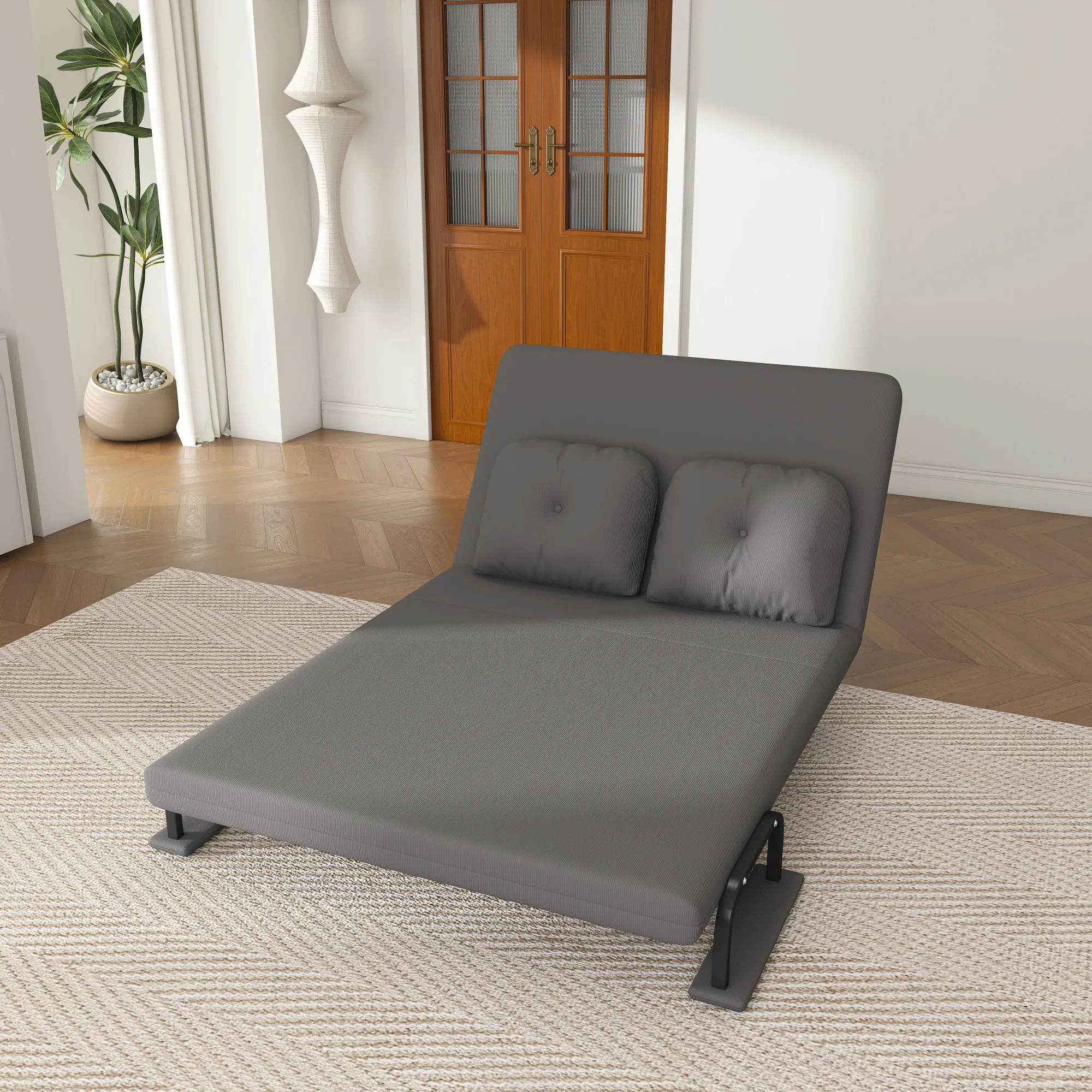 46-Inch Wide 5-in-1 Folding Sofa Bed Chair for Two