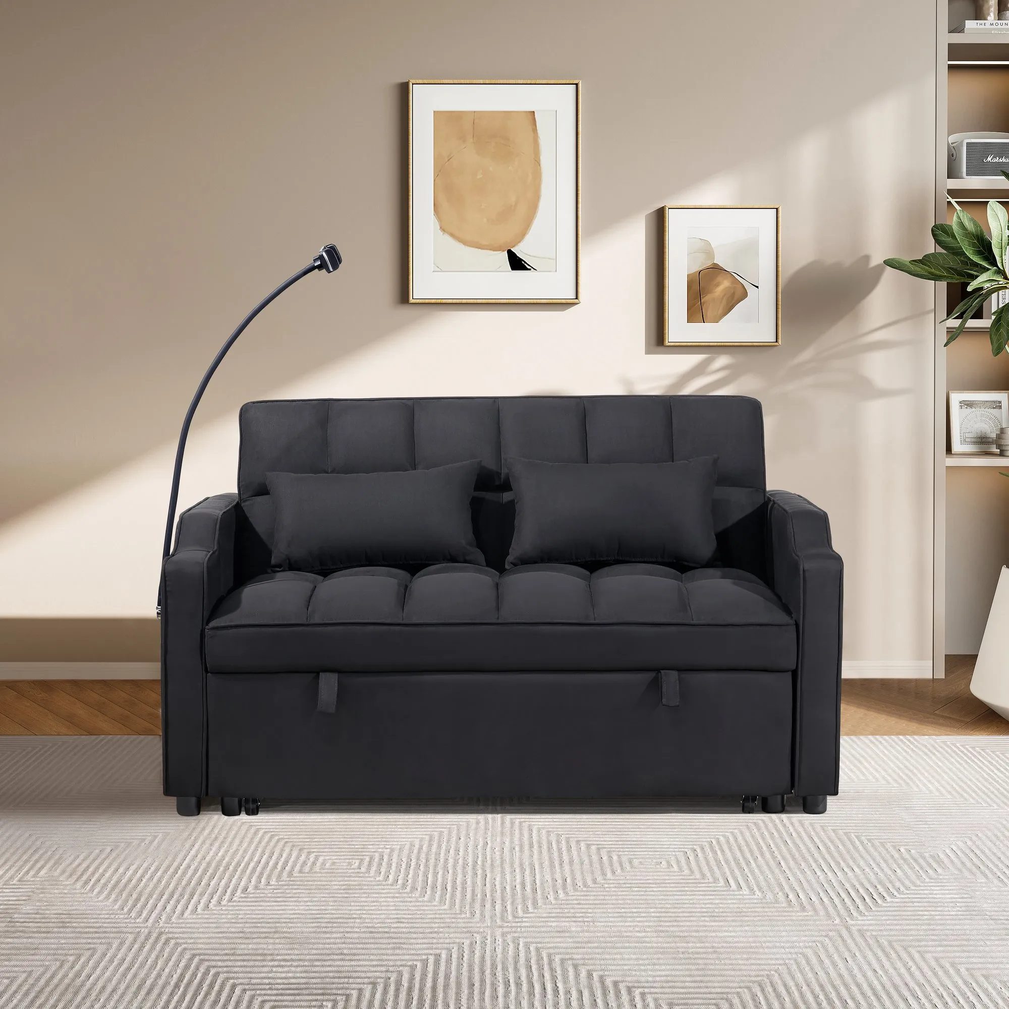 Multifunctional Foldable Plywood Sofa Bed, 3 Length Options